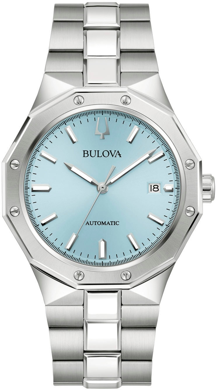 Bulova Automatikuhr Armbanduhr, Herrenuhr, Mechanische Uhr, Edelstahlarmband, analog, Tag
