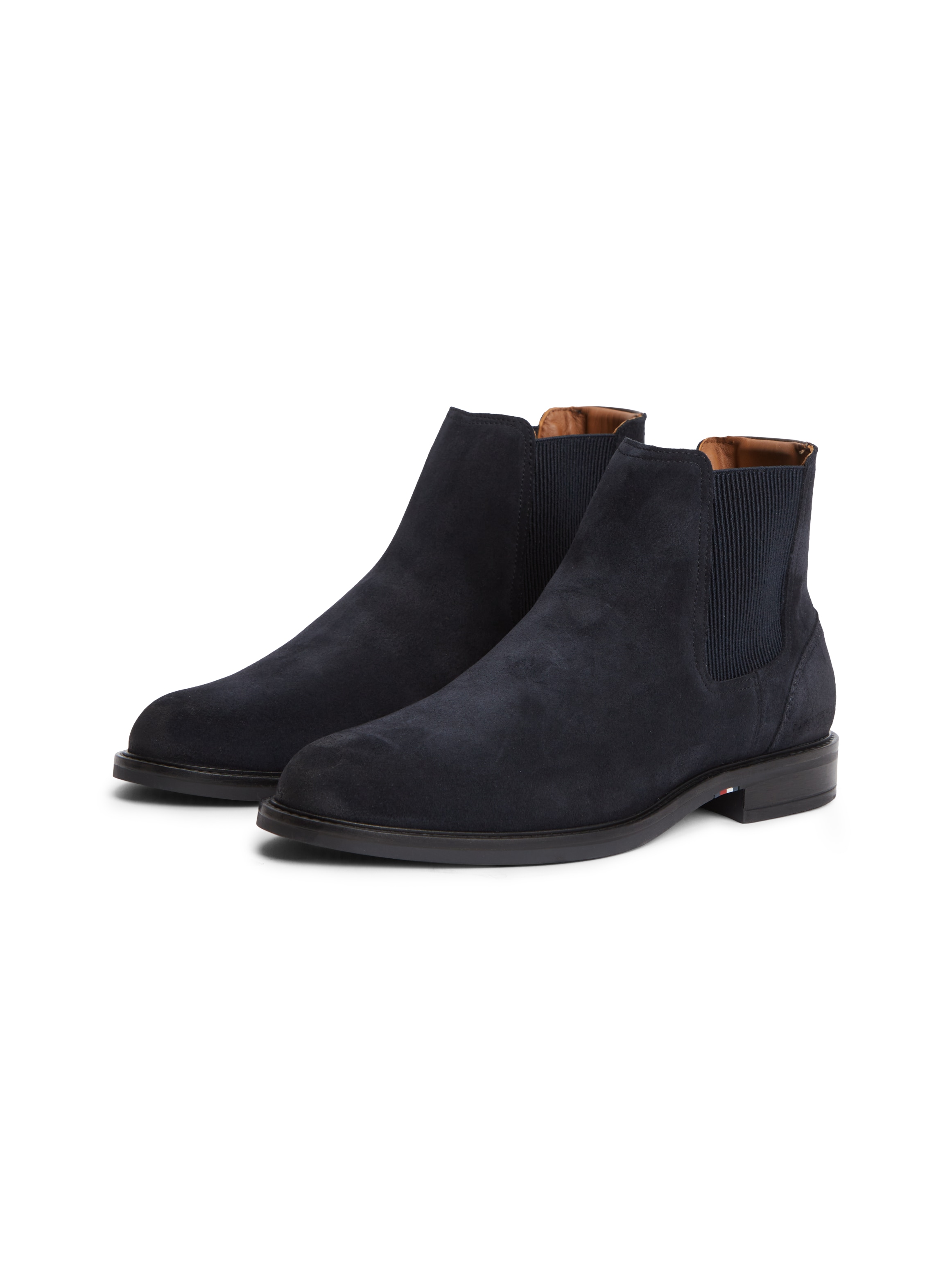 Tommy Hilfiger Chelseaboots »CORPORATE DRESSY SUEDE CHELSEA«  Blockabsatz, Stiefelette mit beidseitigem Stretcheinsatz