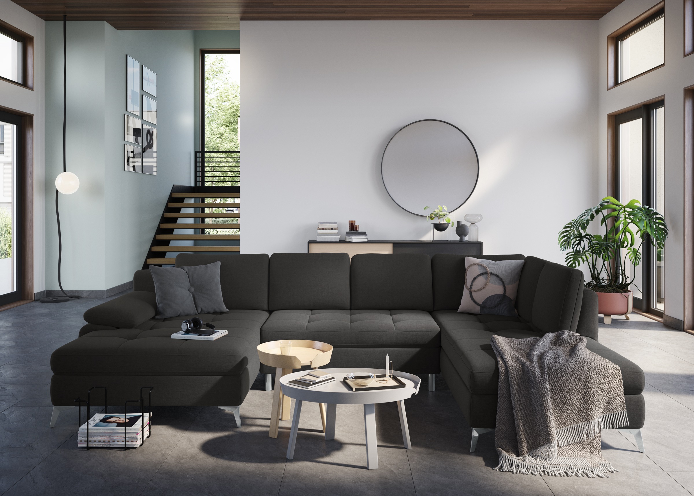sit&more Wohnlandschaft »Latigo U-Form«, mit Recamiere, wahlweise mit Bettfunktion und Bettkasten