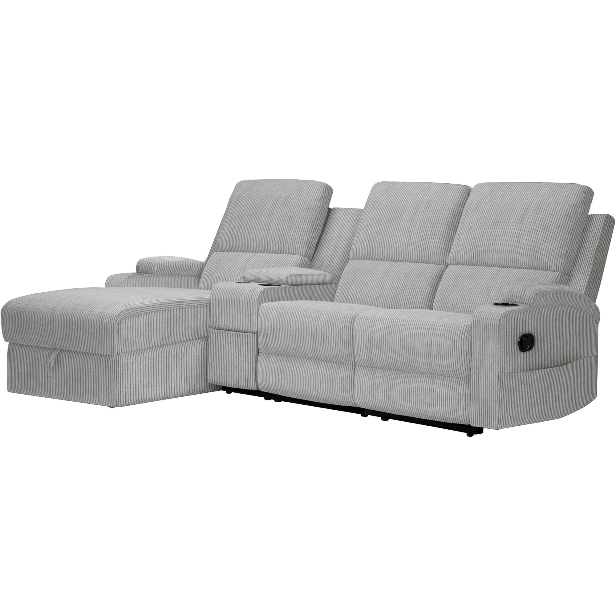 Home affaire Ecksofa »NAPORI Multimediasofa, 3er Kinosessel XXL, L-Form, Cord«, Kinosofa mit Relaxfunktion, Getränkehalter, Staufach und Staukasten