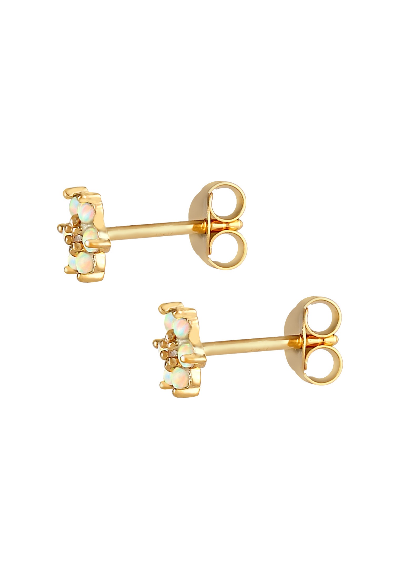 Elli Paar Ohrstecker »Ohrringe Kinder Blüte Synth. Opal Zirkonia 925 Silber«