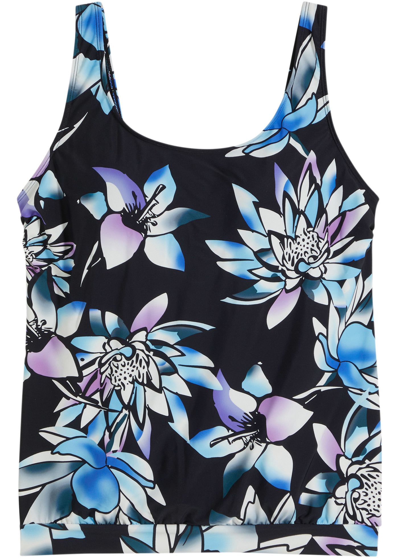 bonprix Tankini-Top »Oversize-Tankinioberteil mit Bündchen« Oversize-Passform, Bündchen am Saum, rundum bedrucktes Design