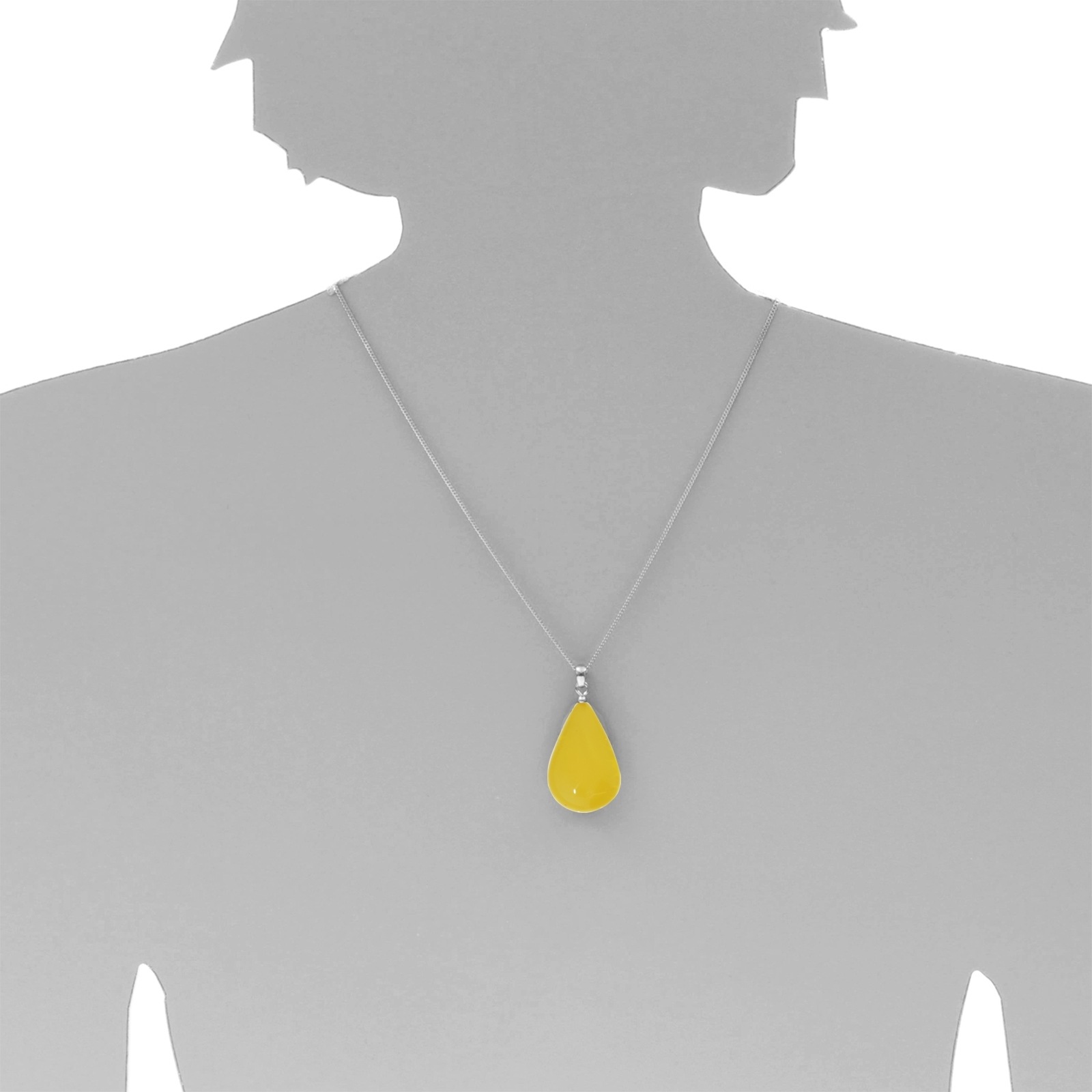 OSTSEE-SCHMUCK Kettenanhänger »- Tropfen ca. 30 mm lang - Silber 925/000 - Bernstein -,«