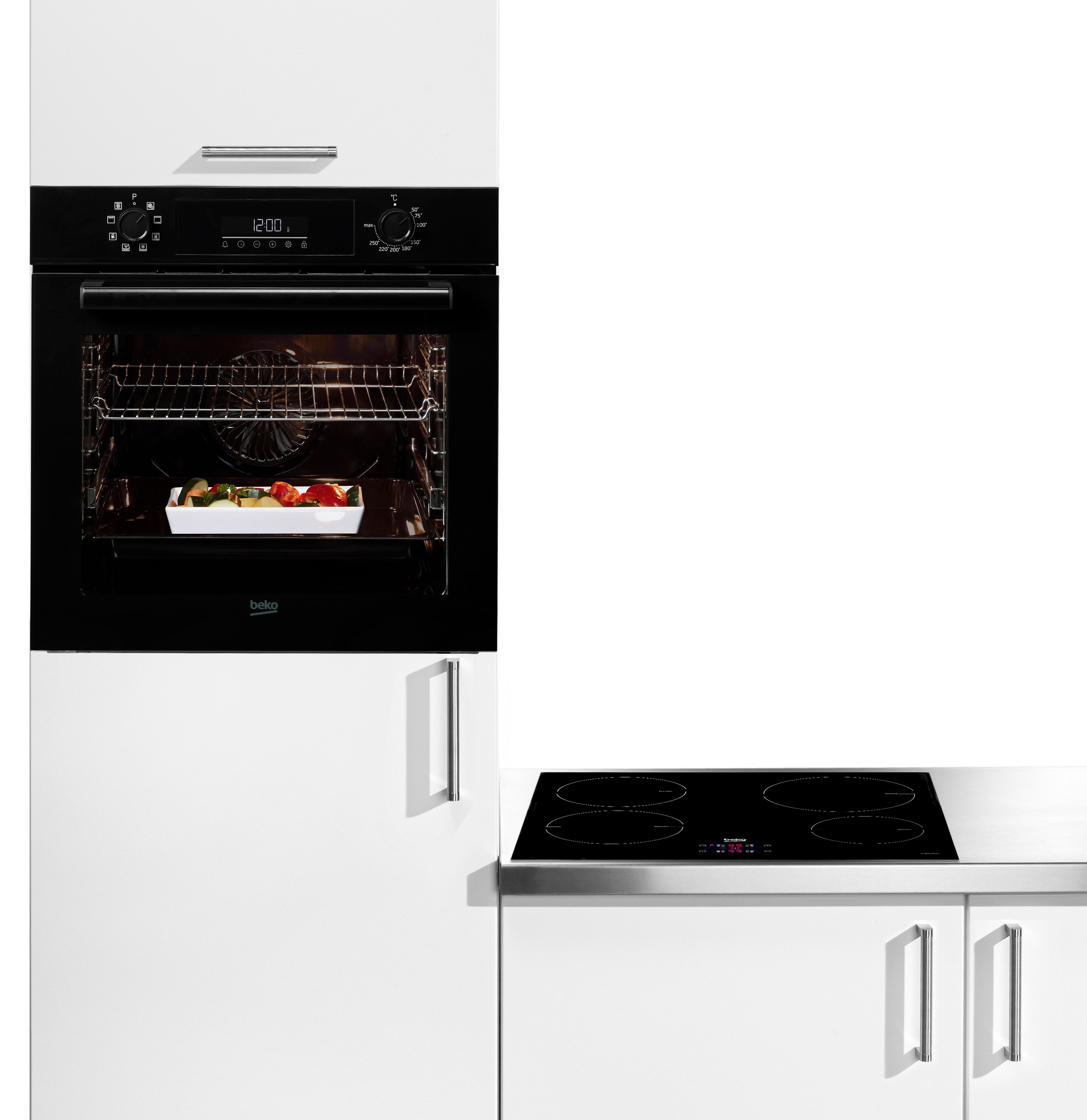 BEKO Elektro-Herd-Set »BBSM11340B«, mit 1-fach-Teleskopauszug, AeroPerfect