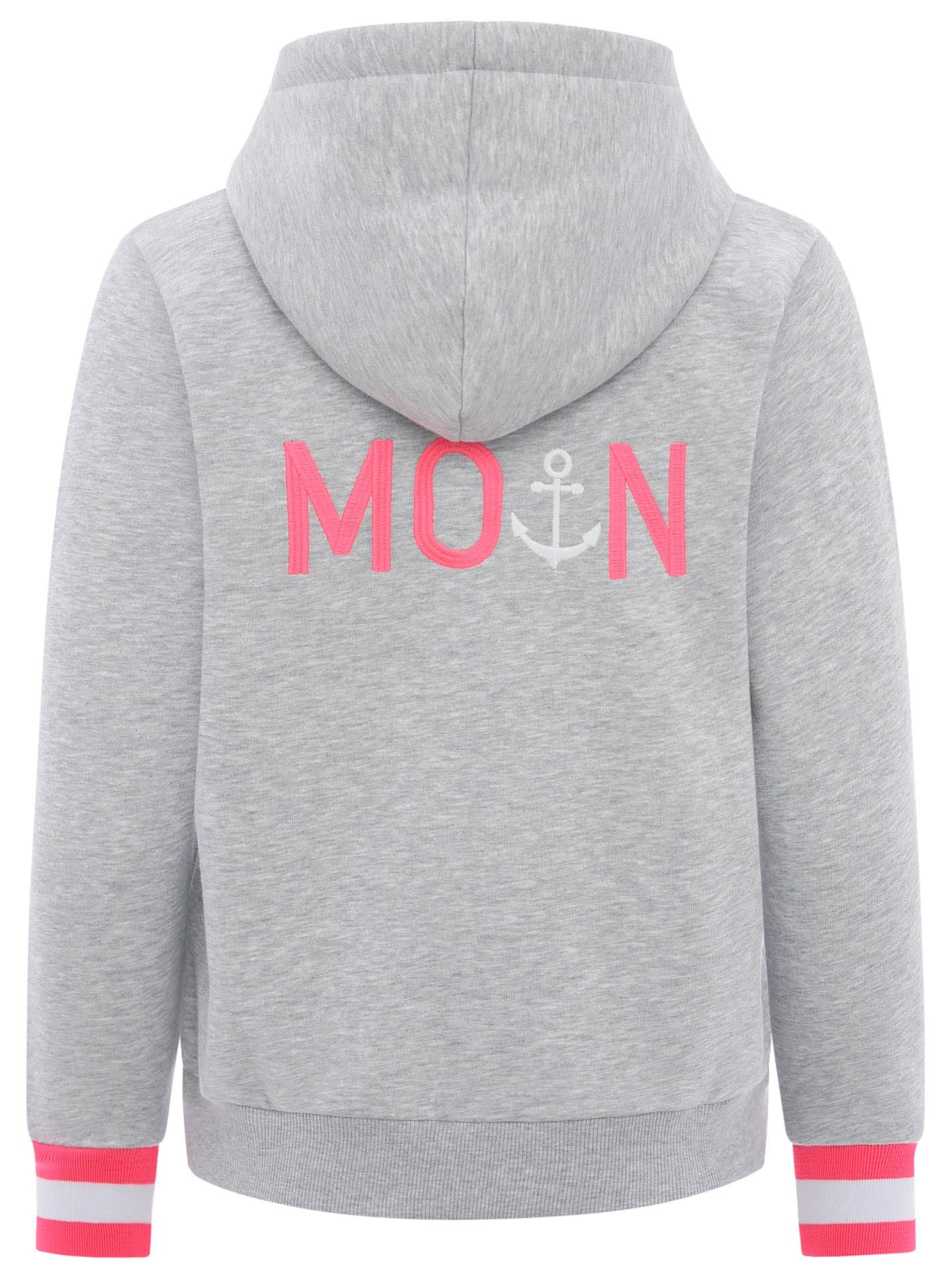 Zwillingsherz Kapuzensweatjacke, Regular Fit, Stickerei, Reißverschluss, Langarm, Kontast-Details