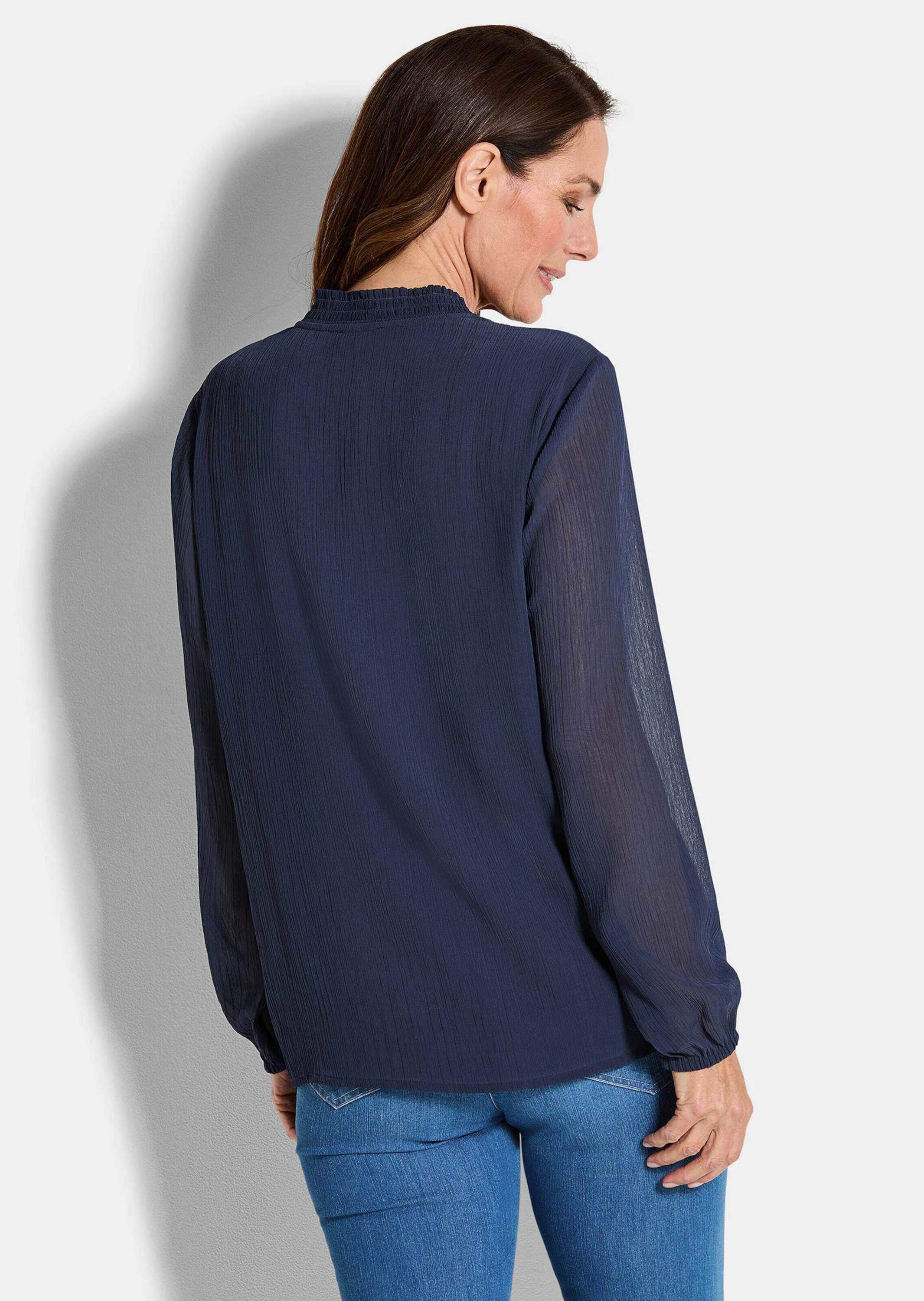 GOLDNER Chiffonbluse »Chiffonbluse mit femininem Ausschnitt«