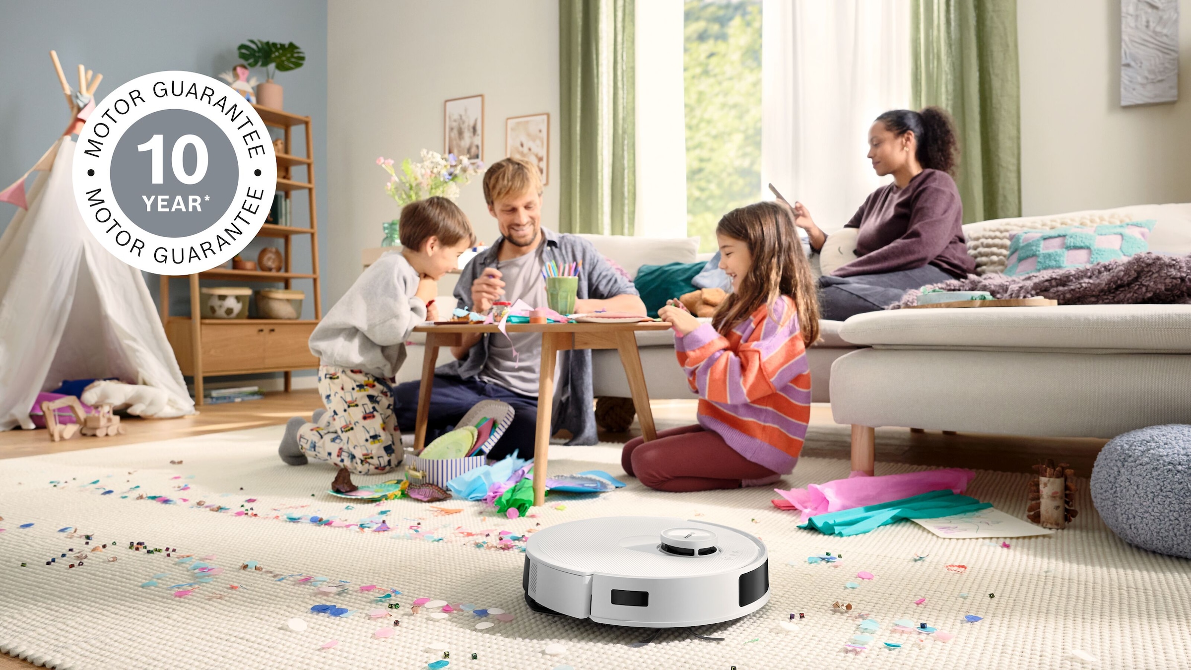 BOSCH Saugroboter »Spotless BCRC1W, Saugroboter mit Wischfunktion, 11.000 Pa Saugkraft«, Ladestation, einfache Navigation mit Infrarot-Licht, Carbon Bürste