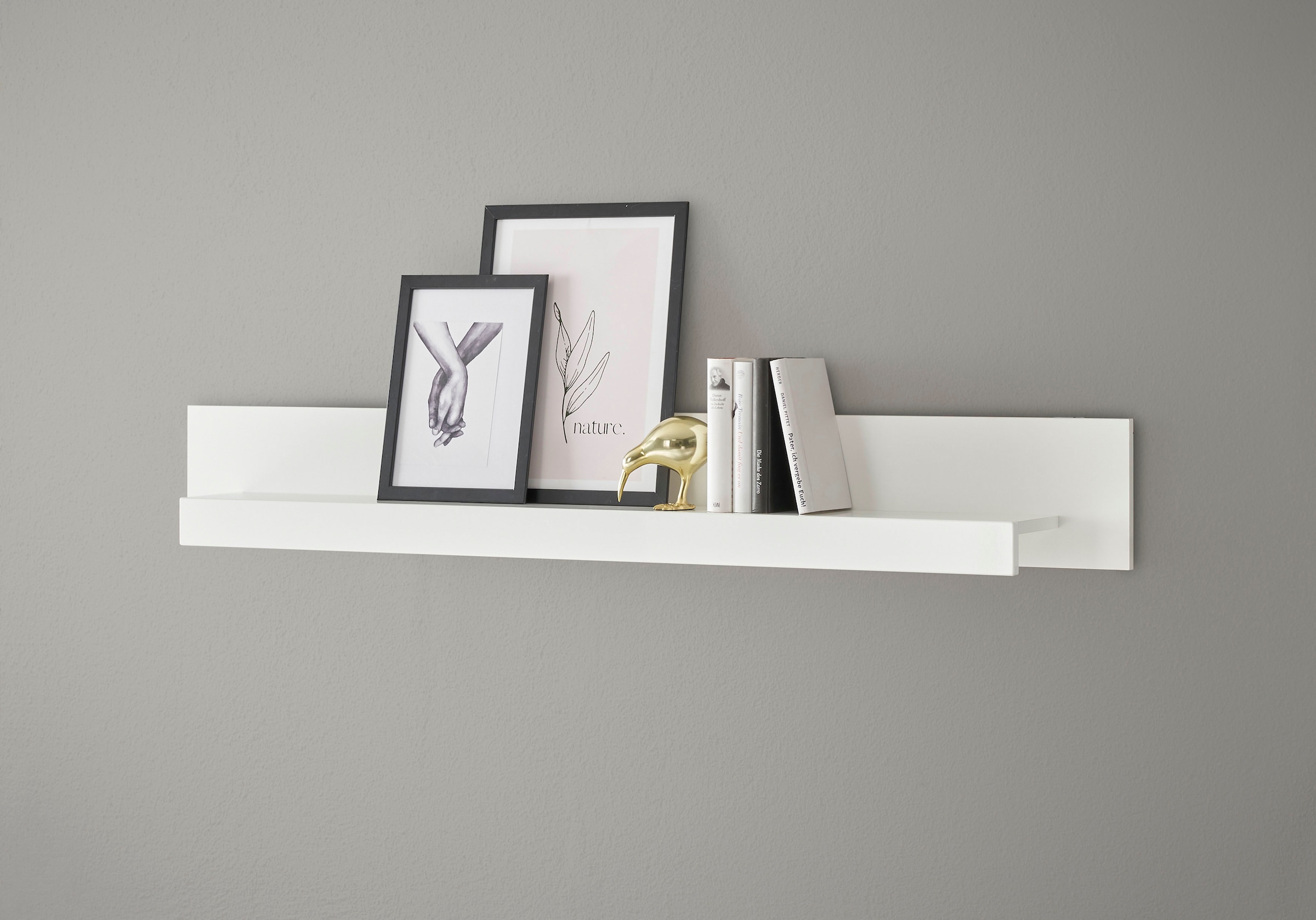 INOSIGN Wohnwand »Cantara, moderne Anbauwand, Wohnzimmer-Set, in Eiche Evoke oder Weiß«, (Set), enthält eine Vitrine, ein Lowboard und zwei Wandboards
