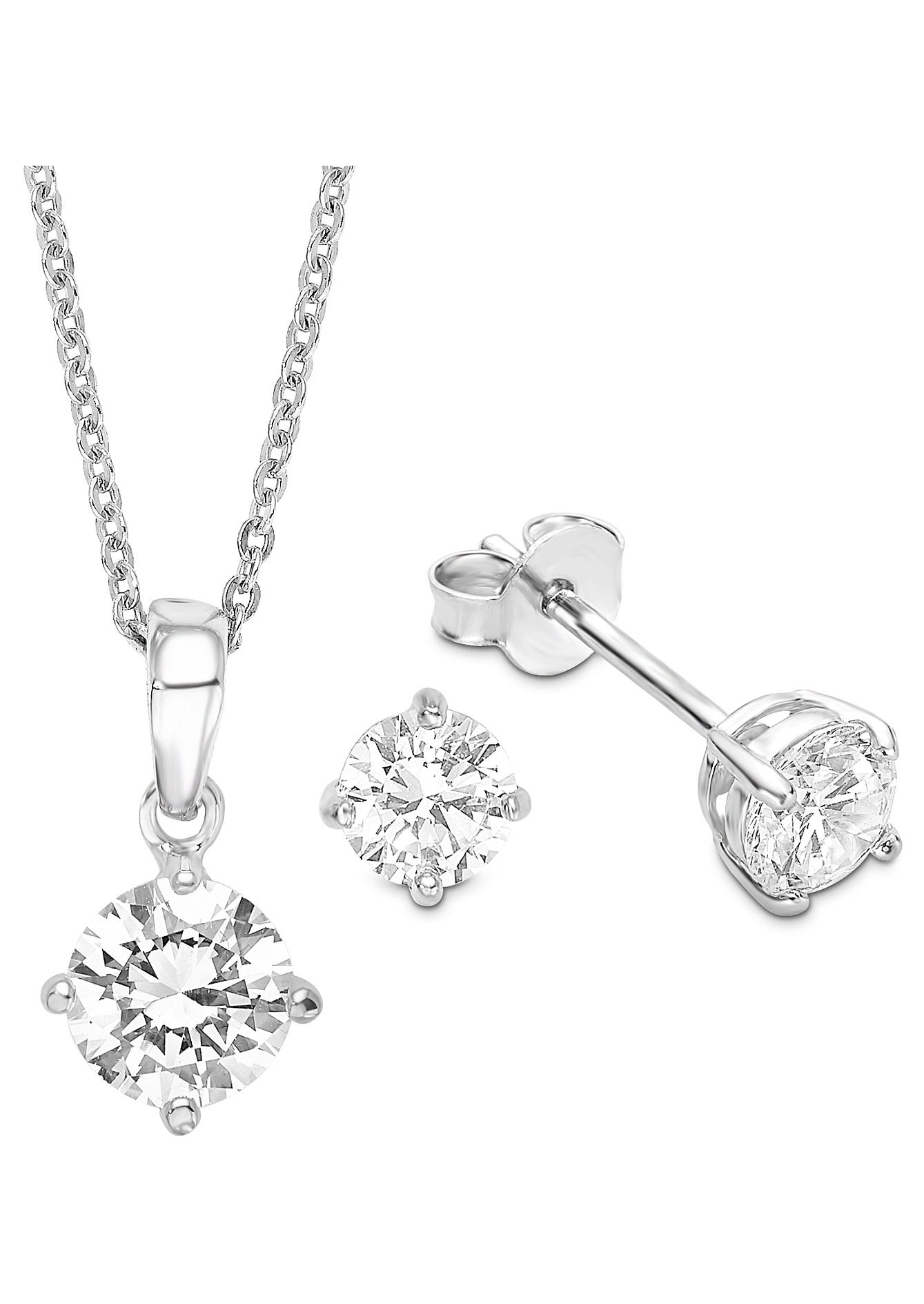 Amor Schmuckset »9964963, 9964888 Halskette und Ohrringe«, (Set, 4 tlg.),  mit Zirkonia bei ♕