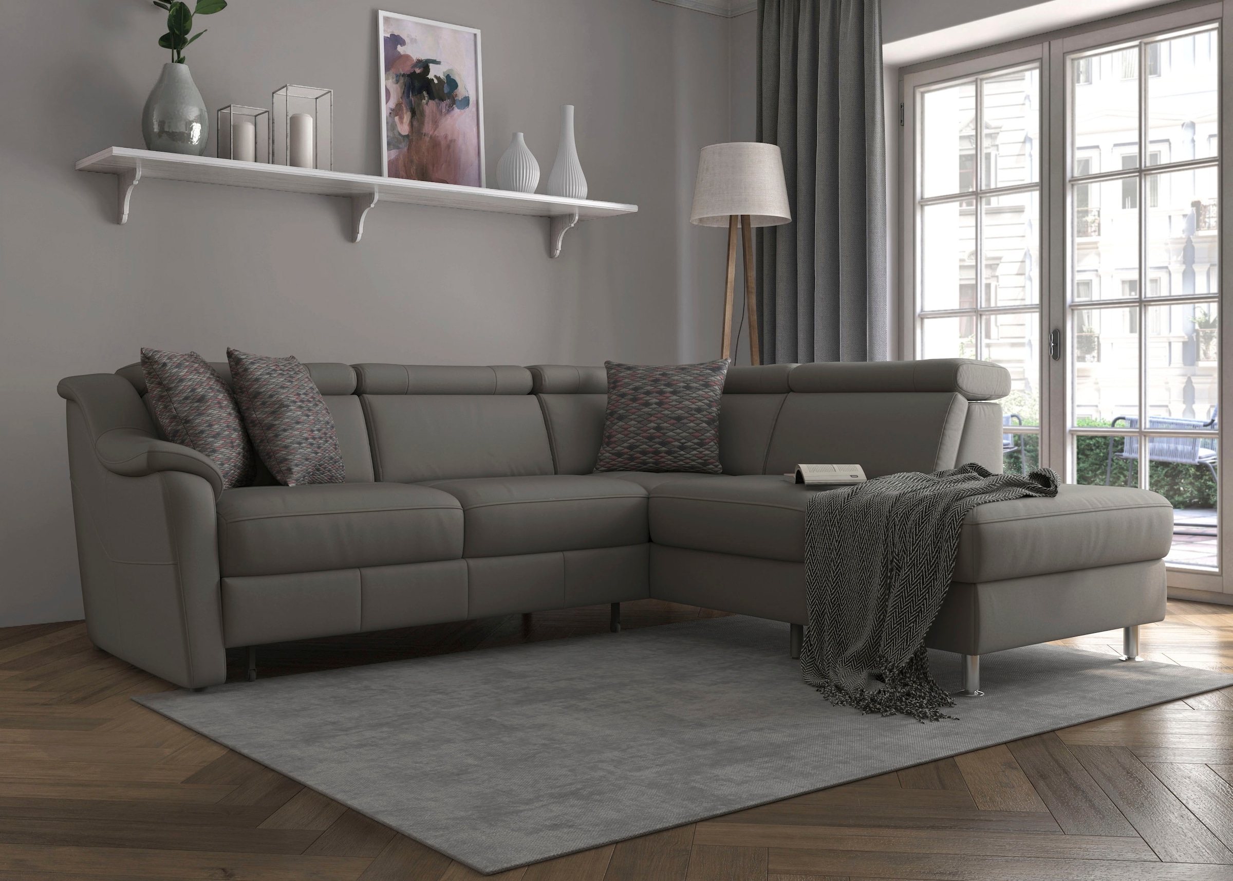 sit&more Ecksofa »Freetown L-Form« inklusive Kopfteilverstellung und komfortablem Federkern