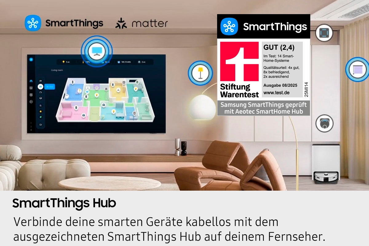 Samsung QLED-Fernseher »GQ55Q7FAAU«, 4K Ultra HD, Smart-TV, Quantum HDR, Knox Security, Art Store, 3D Sound, Gaming Hub, AI TV