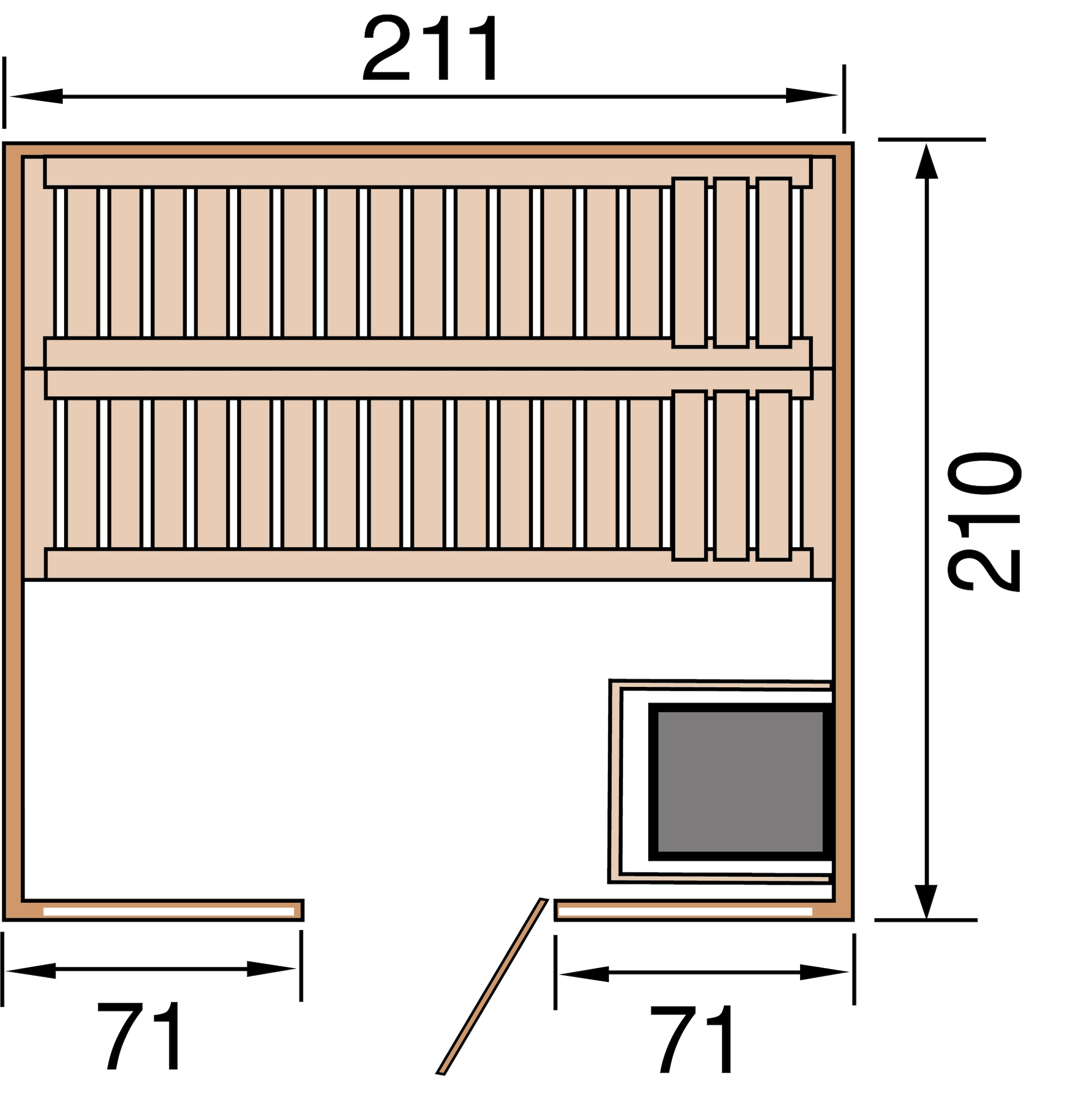 weka Sauna »Kemi Panorama«, 7,5 kW Bio-Ofen mit ext. Steuerung