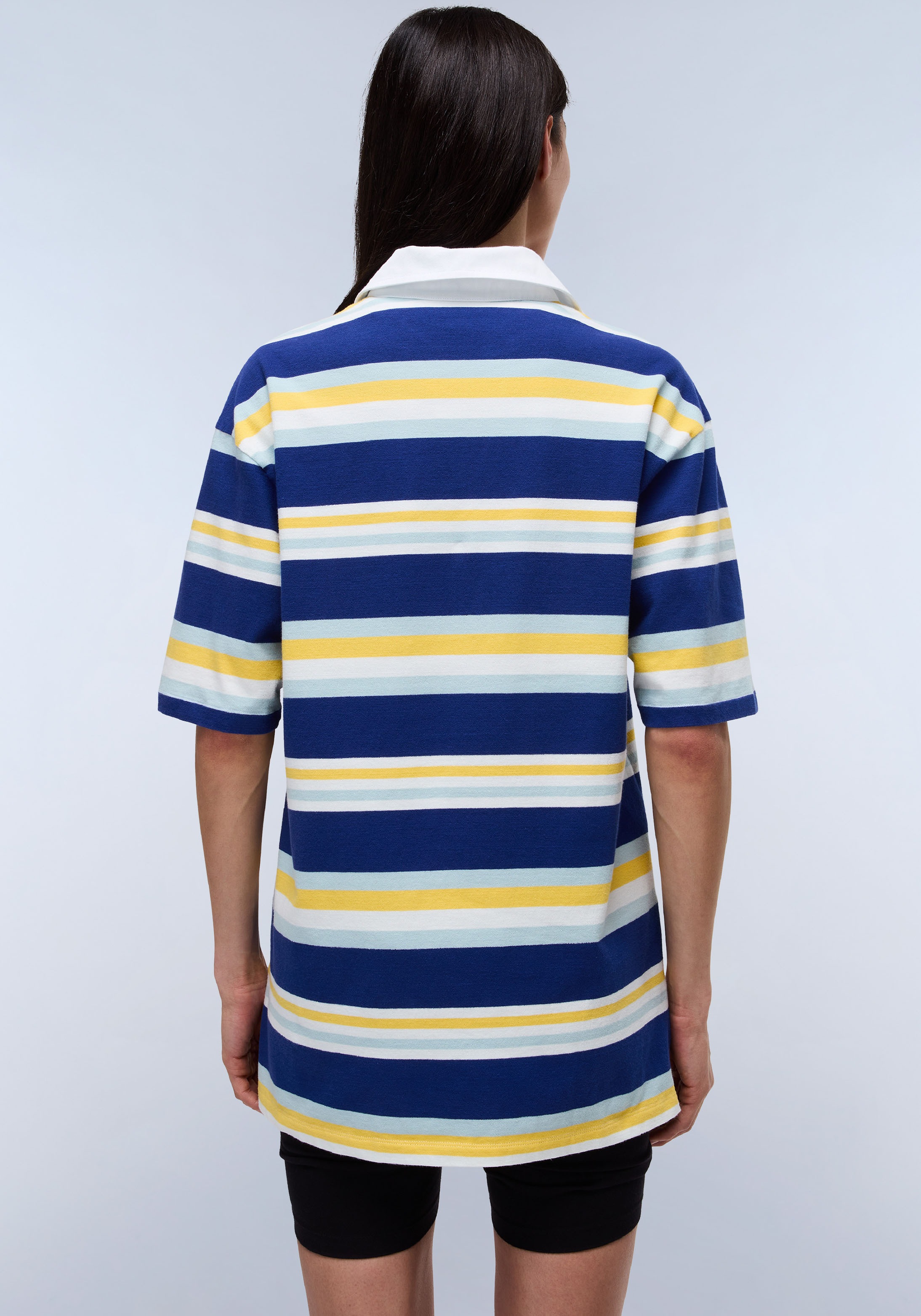 Napapijri Kurzarmshirt »E-ETE SS W STRIPE SA8«, Mit V-Ausschnitt
