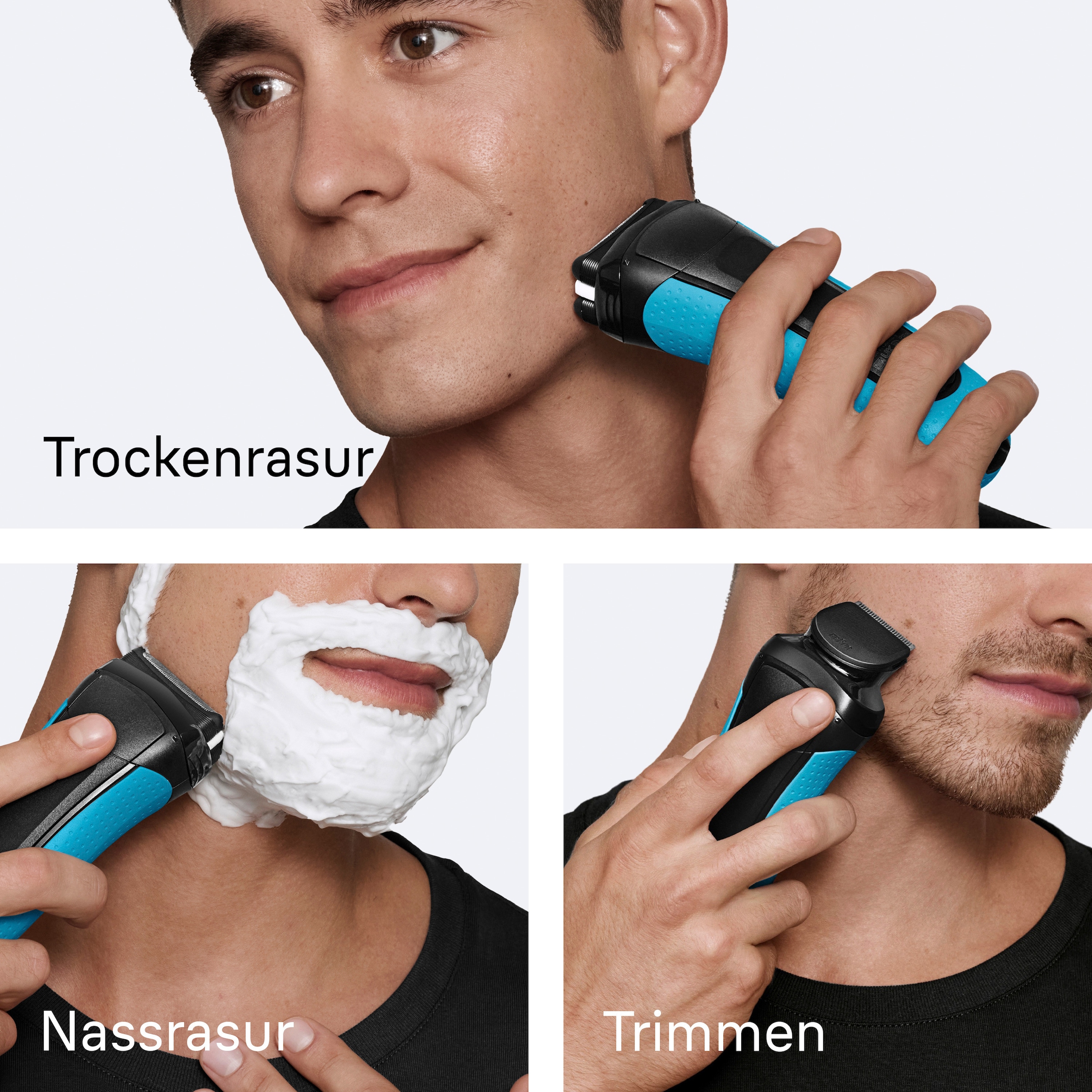 Braun Elektrorasierer »Series 3+ 3010BT«, 6 St. Aufsätze, 3 flexible Klingen, effizienter MicroComb Mitteltrimmer