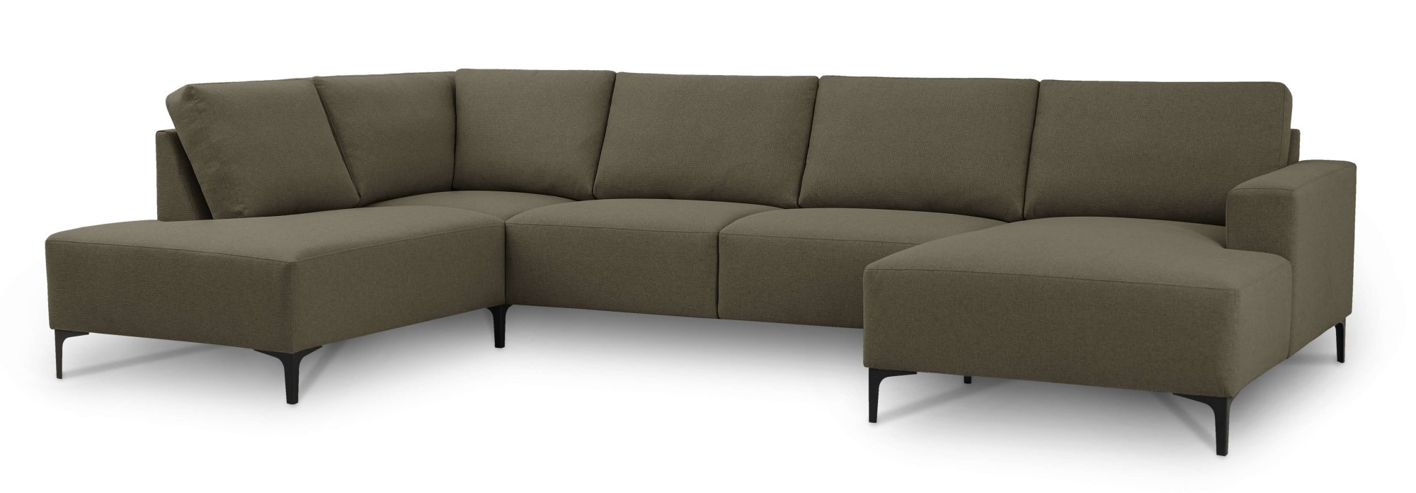 Home affaire Wohnlandschaft »Tournon U-Form, XXL Sofa, Breite 333 cm, Webstoff, Chenille«, Designsofa im nordischen Stil, Wellenunterfederung, Metallfüße