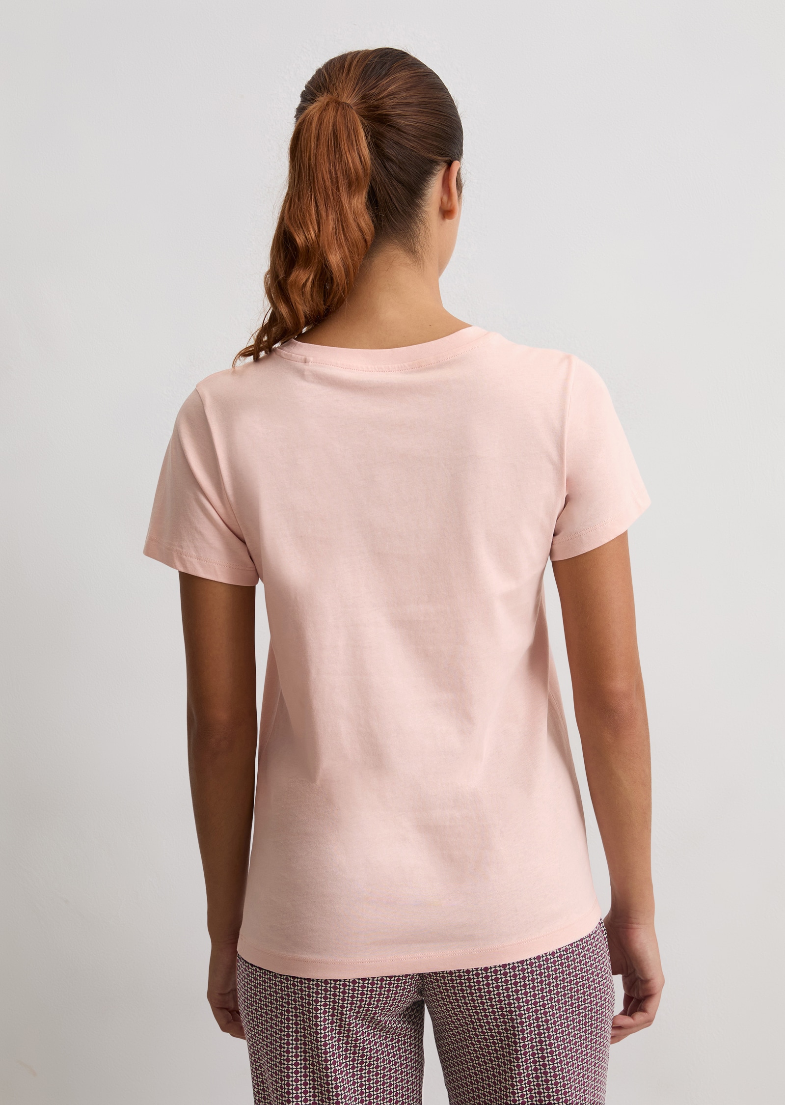 Marc O'Polo Kurzarmshirt »Mix N Match Cotton« Kurzarm, Rundhals-Ausschnitt, Baumwolle, Slim Fit, Logo-Print