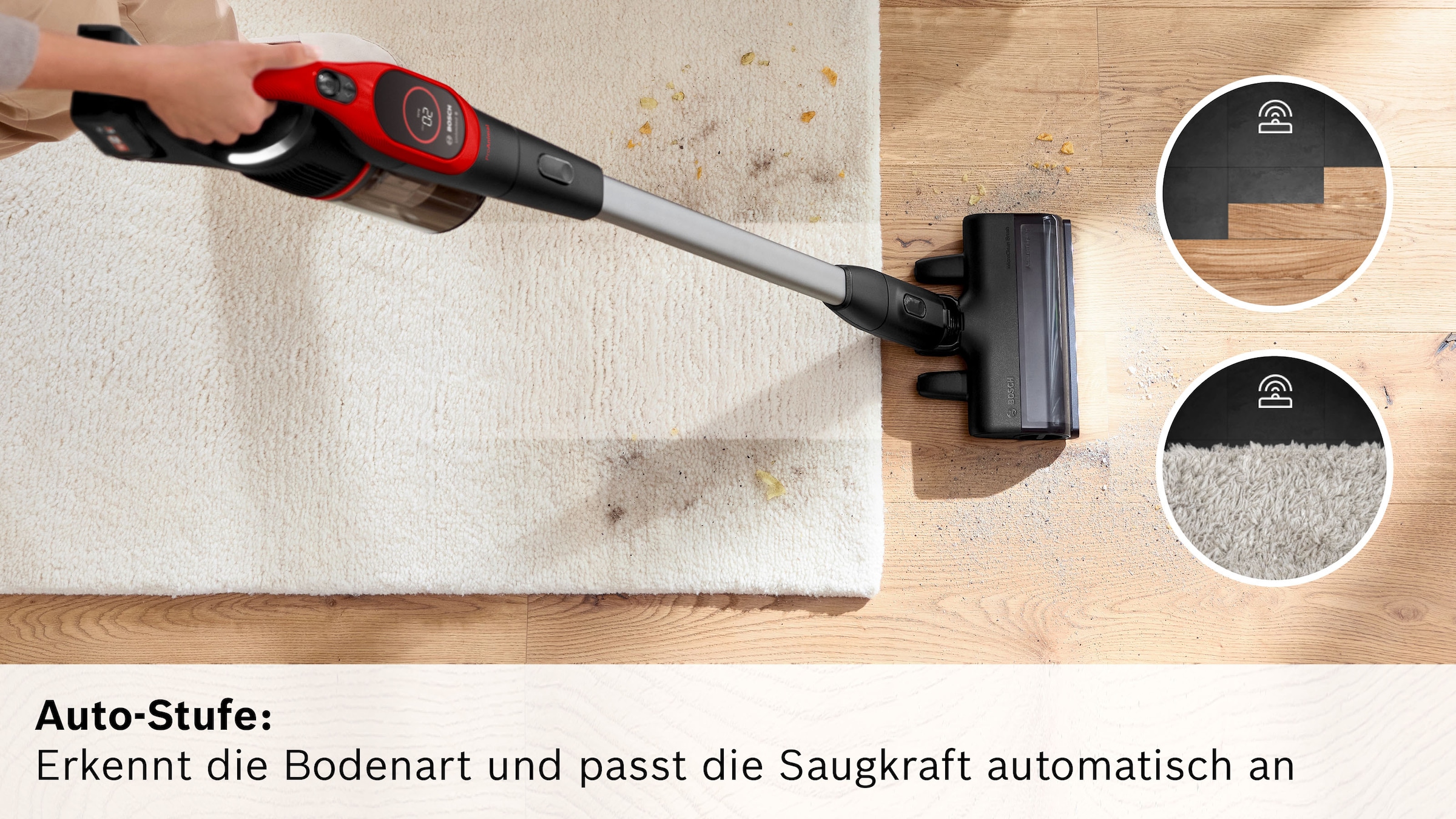 BOSCH Akku-Stielstaubsauger »Unlimited 9 ProAnimal BKS941PET, MicroClean™ Technology« HEPA-Filtersystem, 10 Jahre Motorgarantie, Schnellladegerät, LED Licht