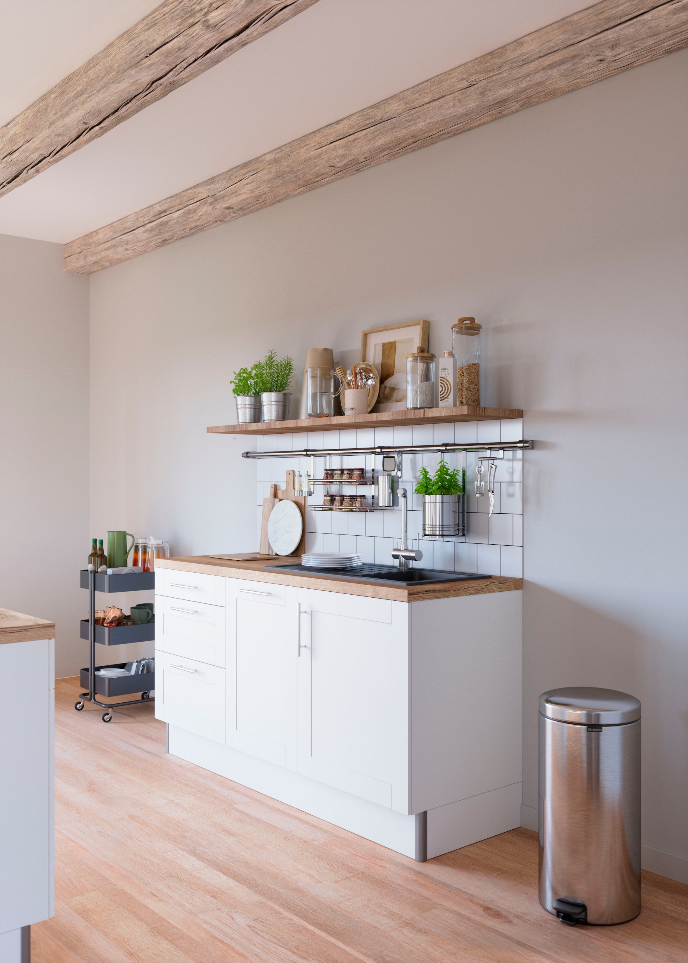 KOCHSTATION Küche »KS-Ahus« 180 cm breit, wahlw.mit E-Geräten, Soft Close Funktion, MDF Fronten