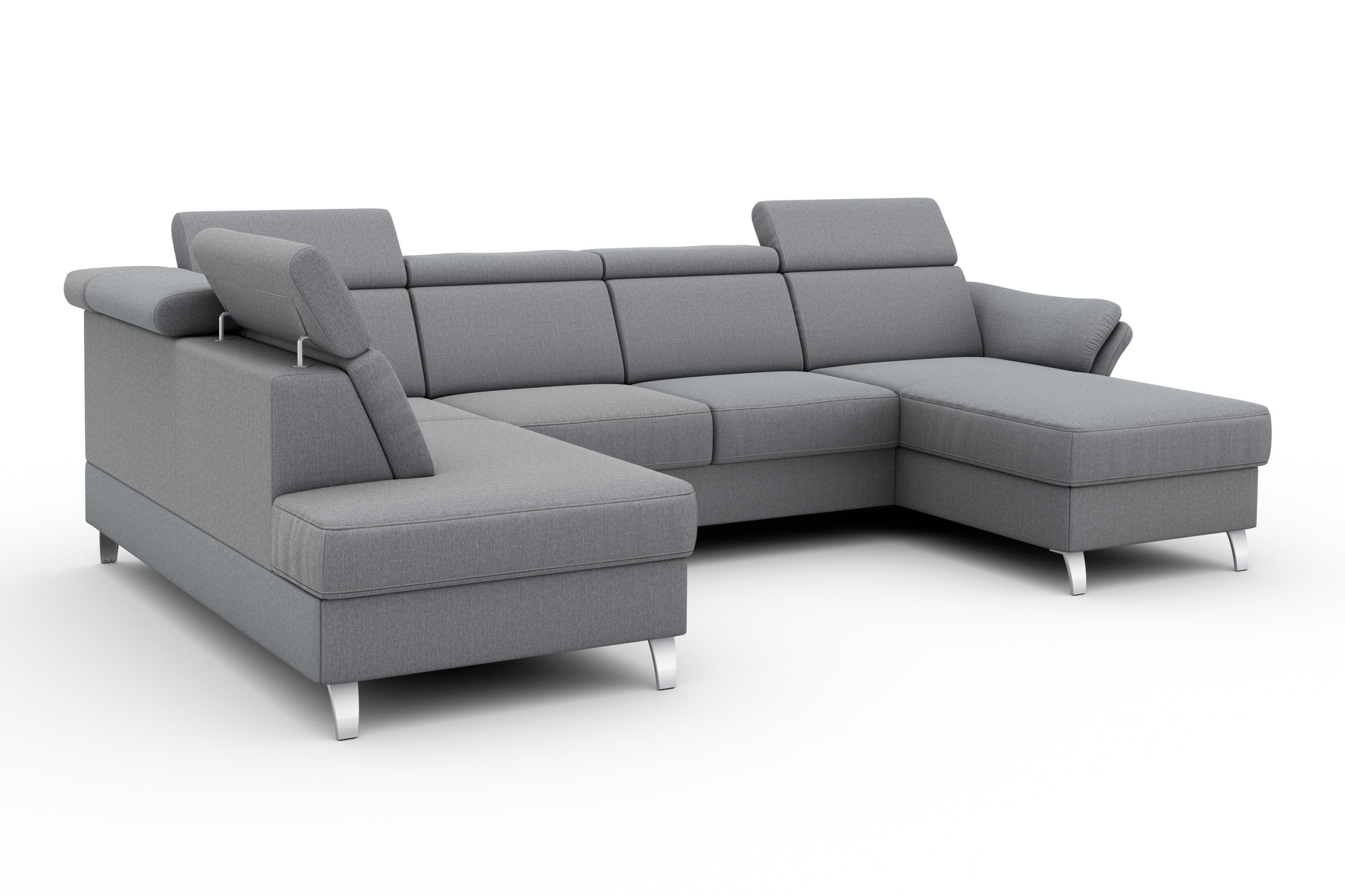 sit&more Wohnlandschaft »Vincenzo U-Form«, inklusive Kopfteilverstellung, wahlweise mit Bettfunktion, Bettkasten