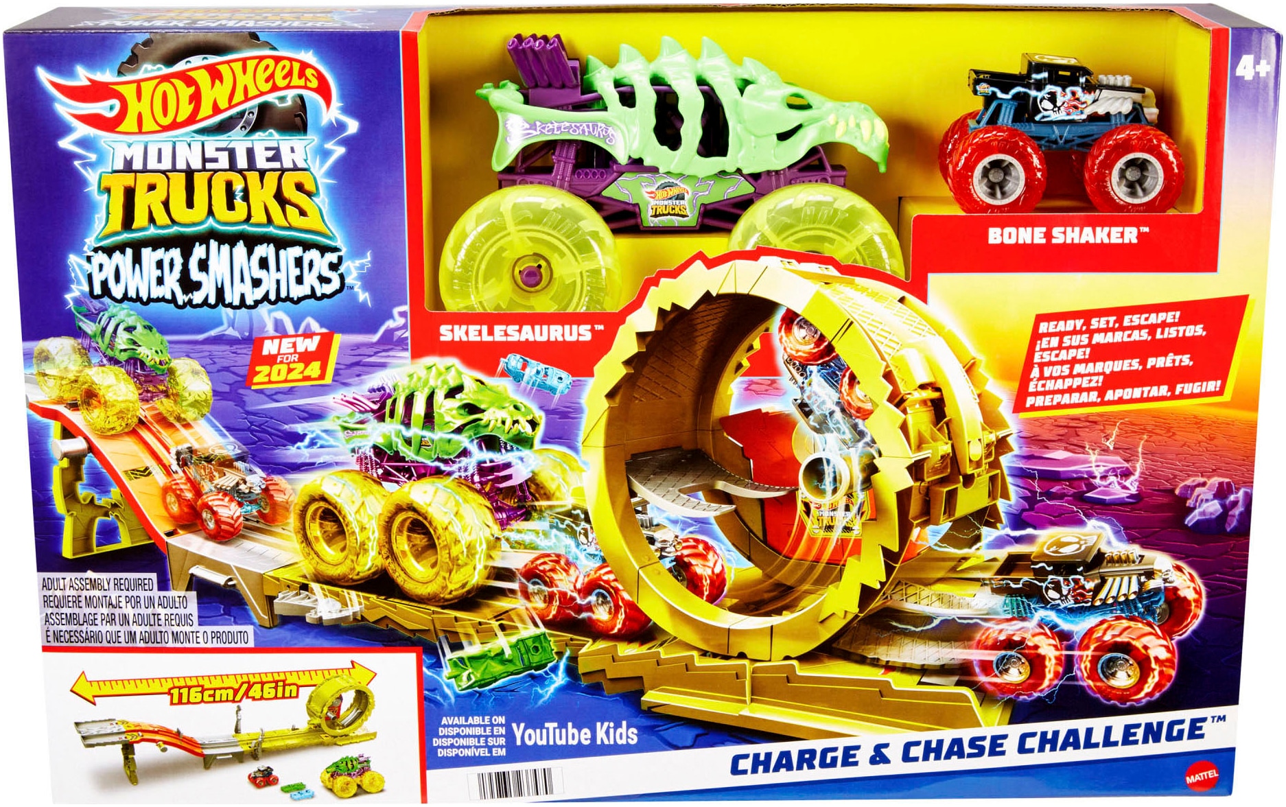 Hot Wheels Autorennbahn »Monster Trucks Power Smashers Race & Chase Challenge«