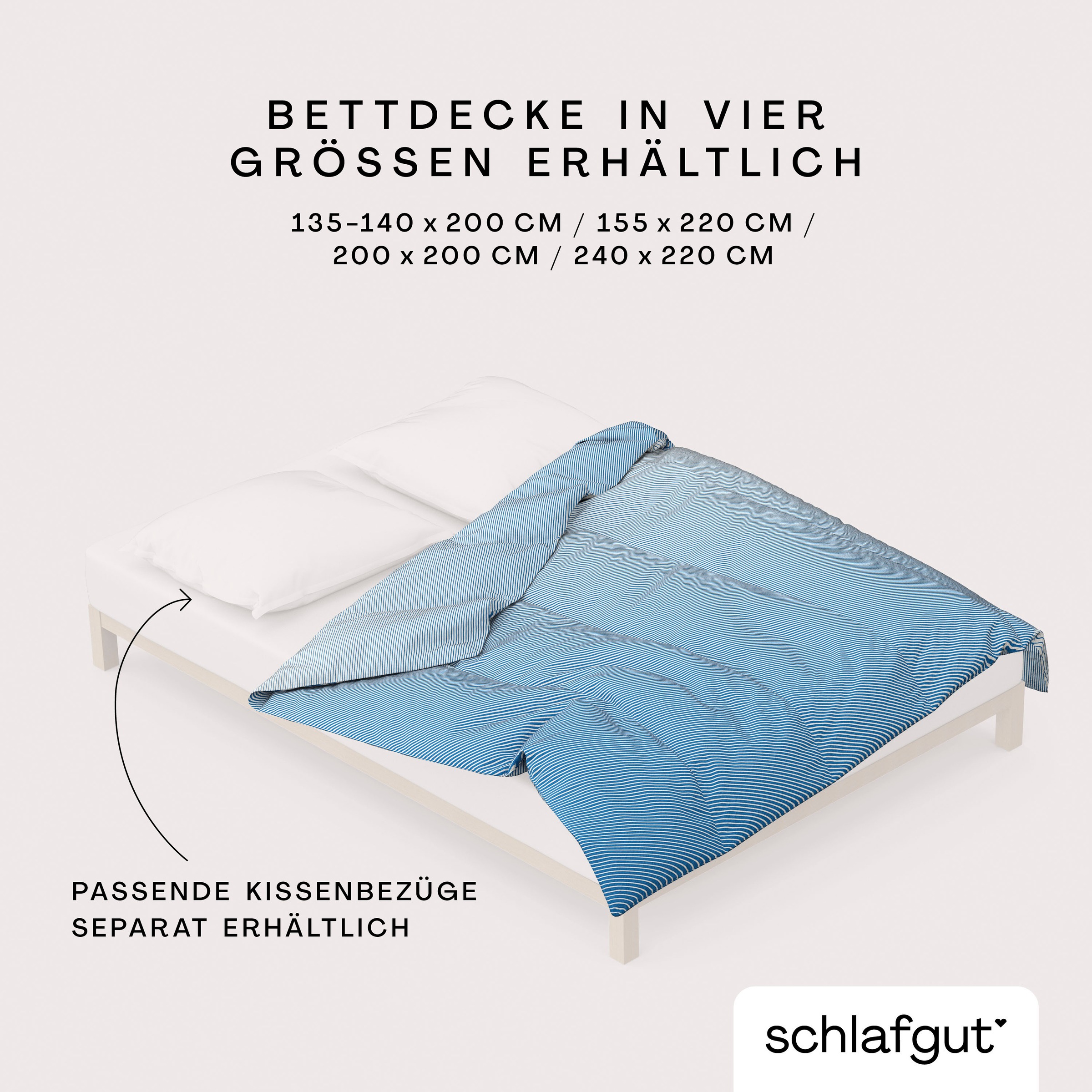 Schlafgut Bettbezug »Woven Satin Fade mit feinen Streifen« mit Farbverlauf, Mix & Match: passender Kissenbezug erhältlich