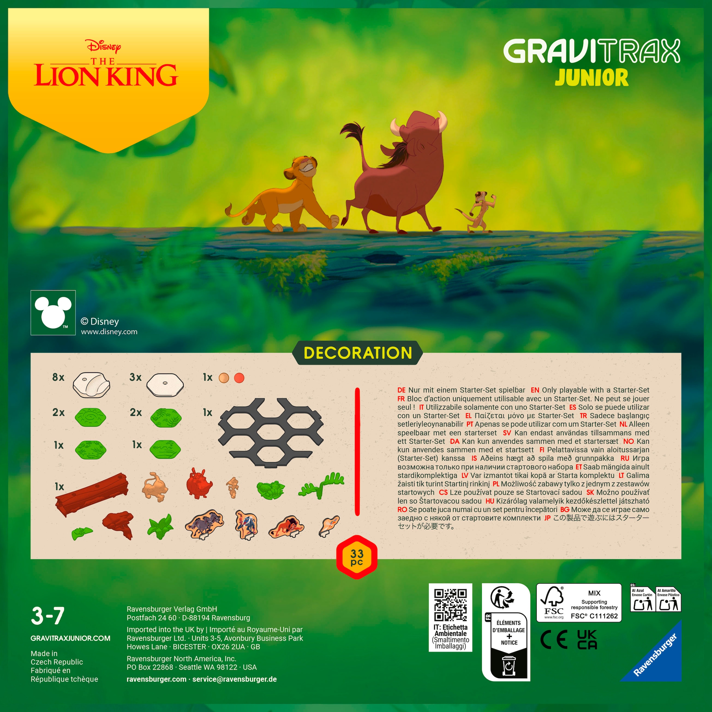 Ravensburger Kugelbahn-Bausatz »GraviTrax Junior Extension Disney Lion King«, Made in Europe