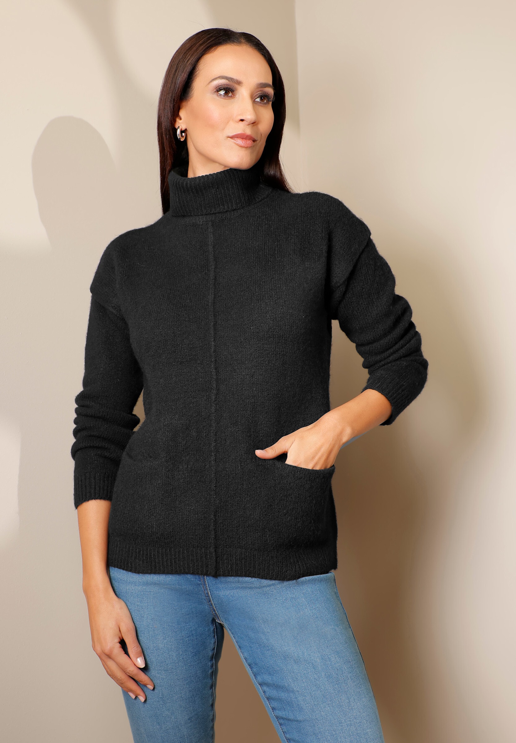 heine Strickpullover »Rollkragen-Pullover Rollkragenpullover mit eingearbeiteten Taschen«