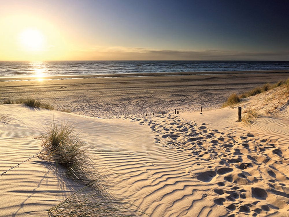 Bönninghoff Leinwandbild, Strand-Strandbilder-Meer-Meer Bilder-Sonnenuntergang-Sonnenaufgang & -untergang-Bilder vom Sonnenuntergang & -aufgang-Natur-Landschaft-Landschaften, (1 St.)