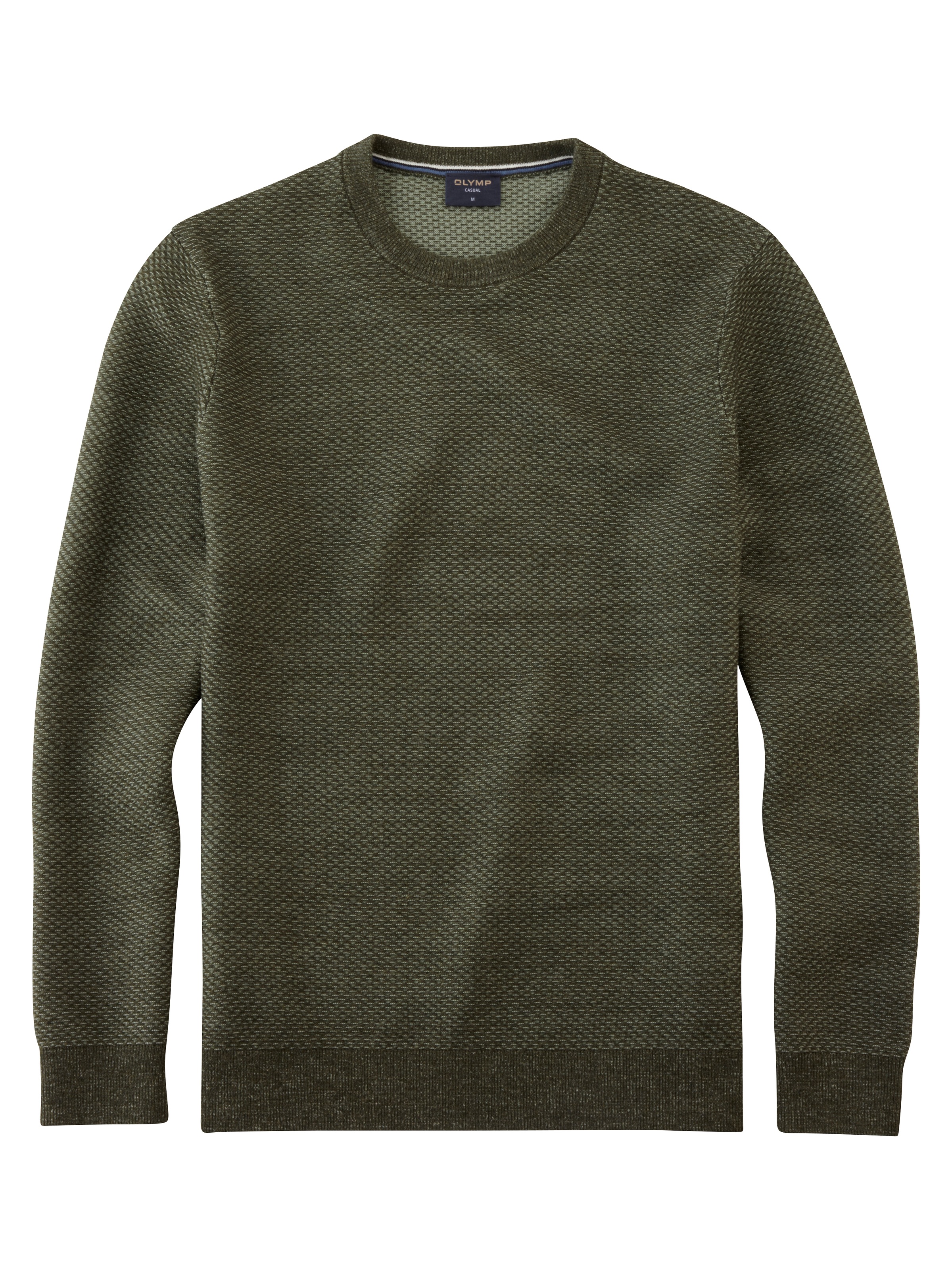 OLYMP Rundhalspullover »OLYMP Strick Casual«, mit effektvoller Strickstruktur in leichter Two-Tone-Optik
