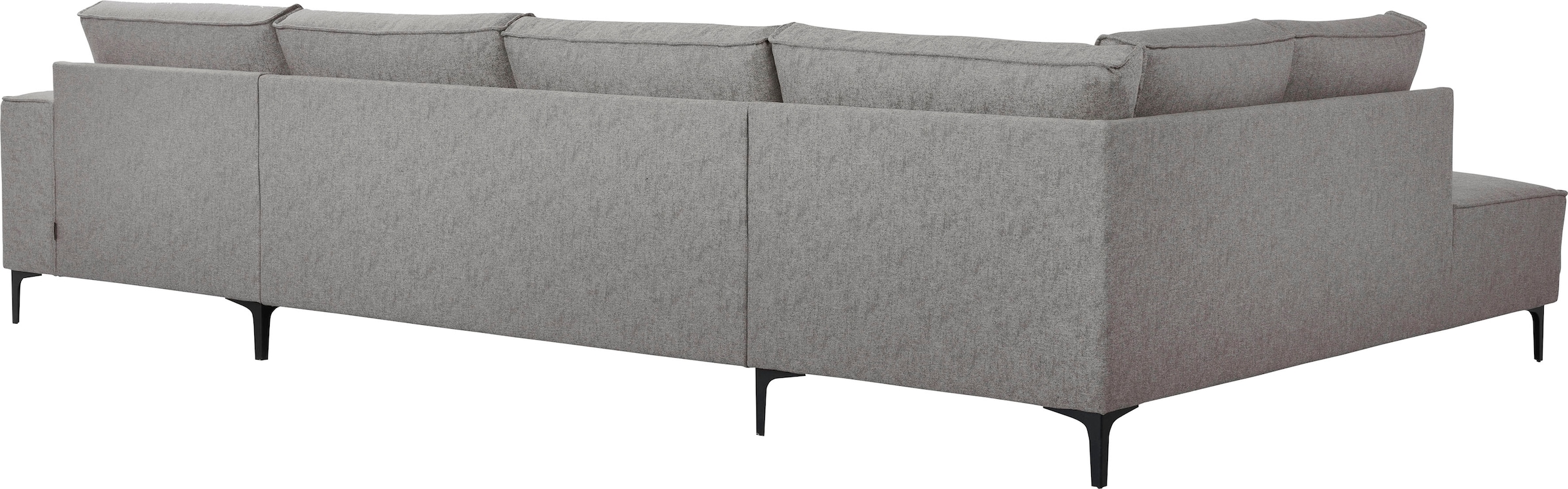 Places of Style Wohnlandschaft »XXL Sofa Oland, Struktur, Flachgewebe, Luxus-Microfaser, Boucle«, U-Form, 345 cm, Wellenunterfederung, Skandi-Design, Metallfüße