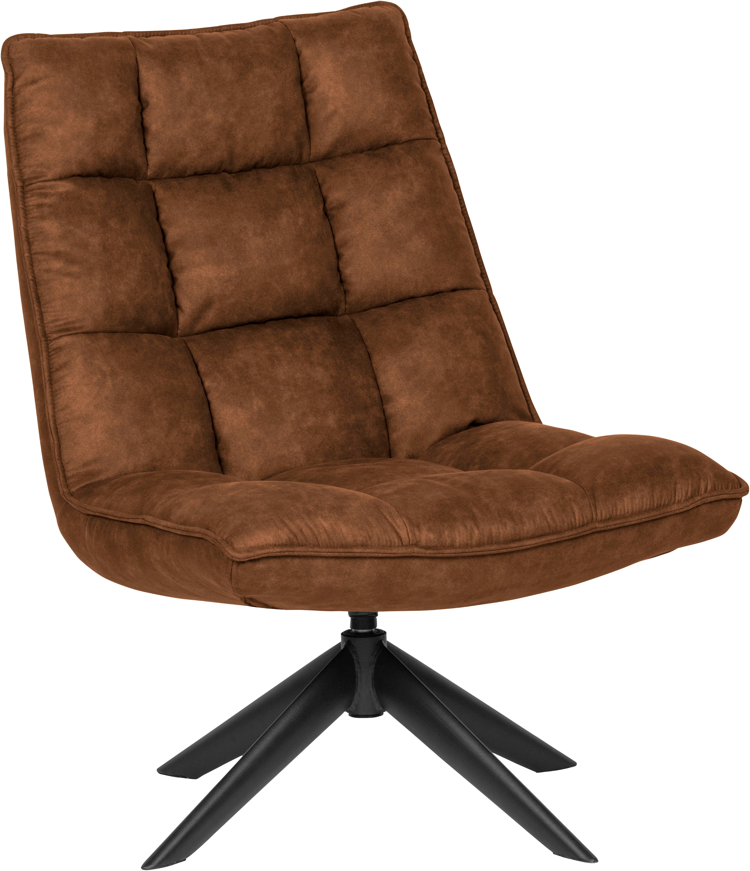 WOOOD Drehsessel »Jouke mit Kunstleder-Bezug und Drehmechanismus B 70 x T 85 x H 90 cm« Sitzhöhe 46–42 cm, Tragkraft 140 kg, pulverbeschichtetes Metallgestell