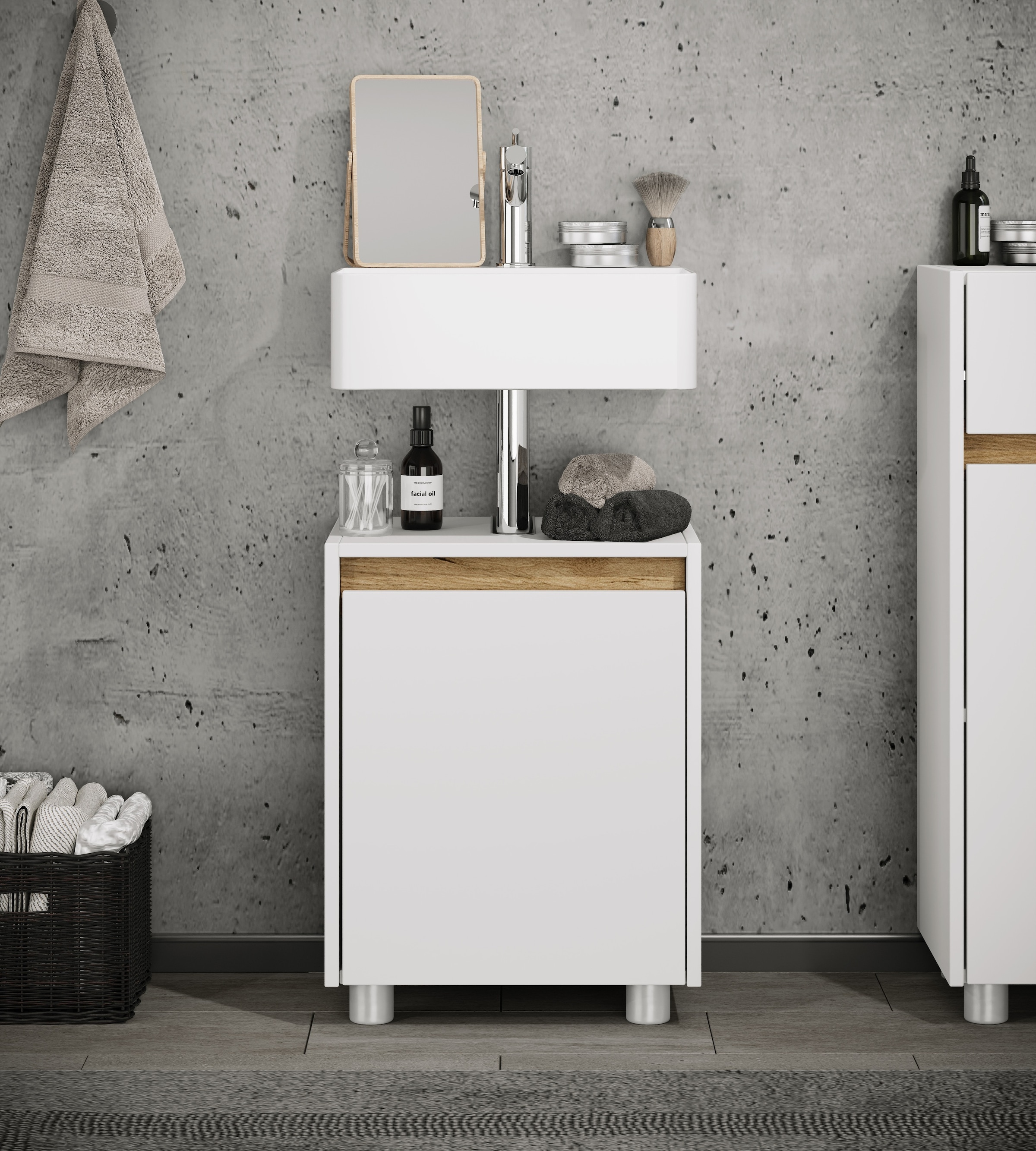 VCM Waschbeckenschrank »Holz Badschrank Badunterschrank 55x42x33 Cosila« 1 Stk. tlg.