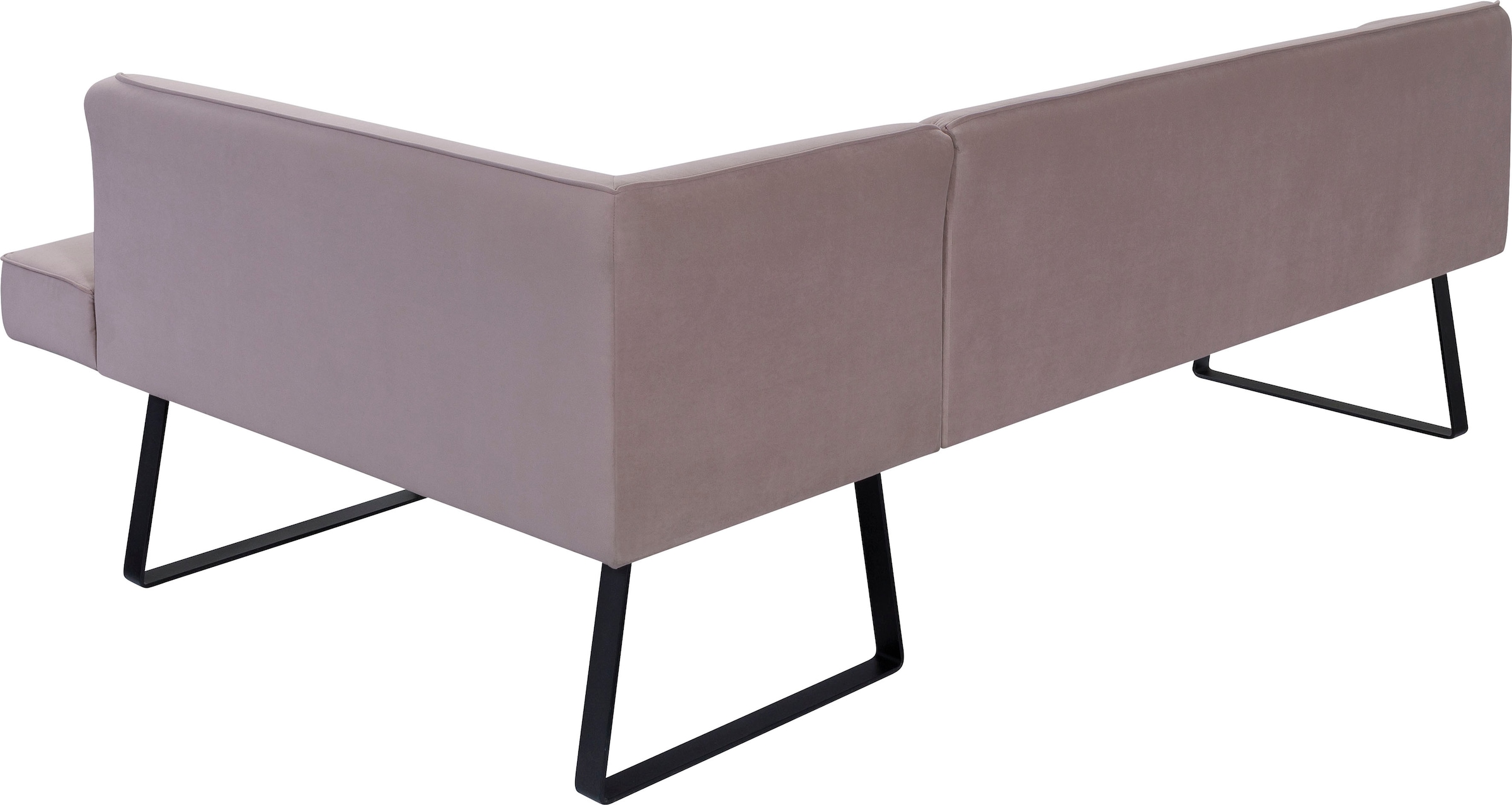 exxpo - sofa fashion Eckbank »Americano«, mit Keder und Metallfüßen, Bezug in verschiedenen Qualitäten
