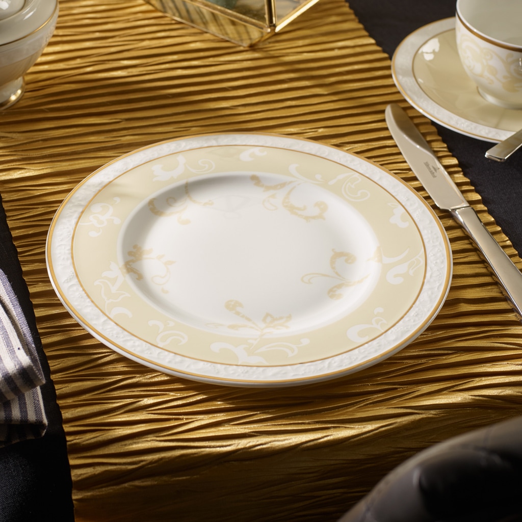 Villeroy & Boch Frühstücksteller »Frühstücksteller Ivoire ø 22,7 cm 6er Set weiß-gold«