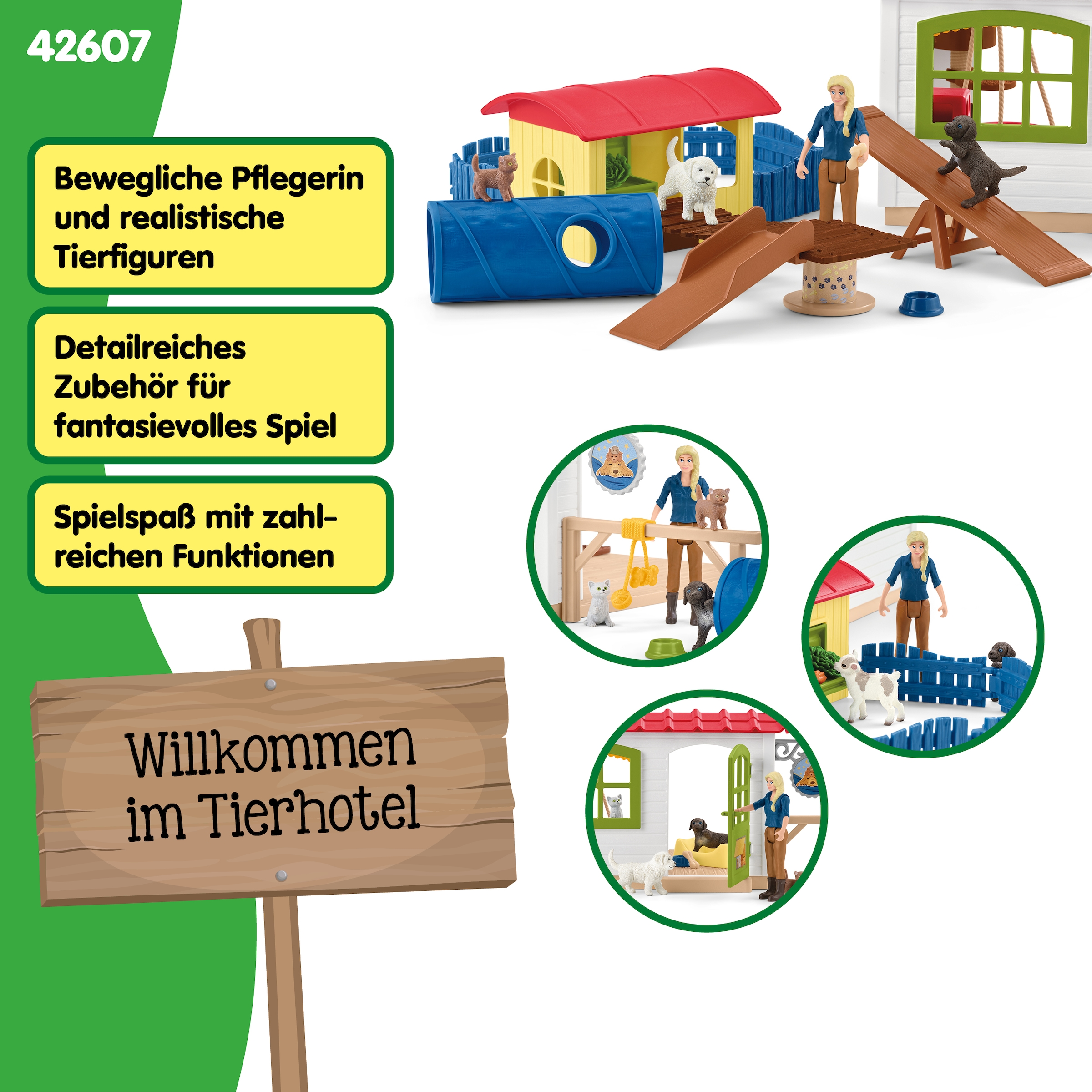 Schleich® Spielwelt »FARM WORLD, Tierhotel (42607)« Made in Europe