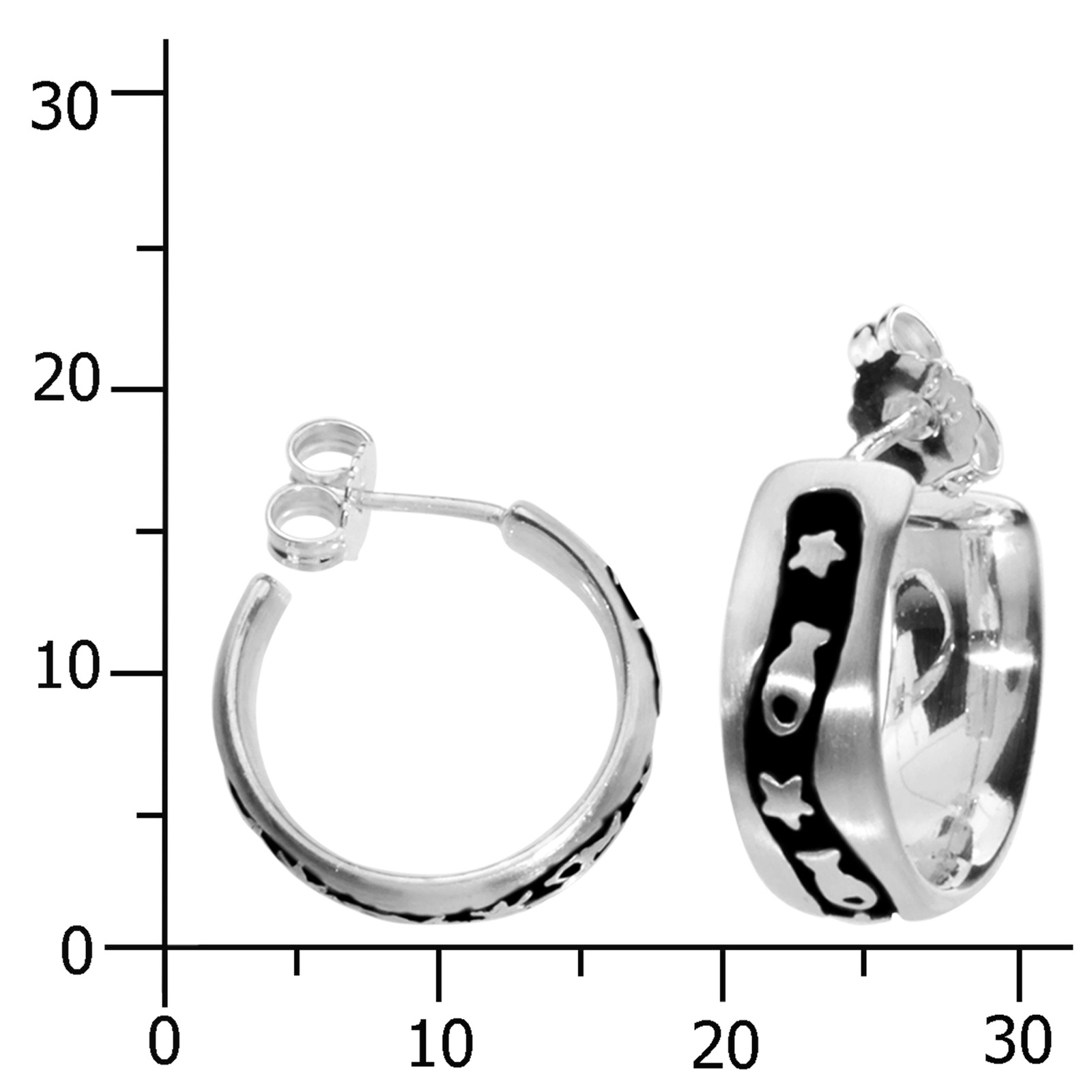 OSTSEE-SCHMUCK Paar Ohrstecker »- Fisch & Stern - Silber 925/000 - ,«