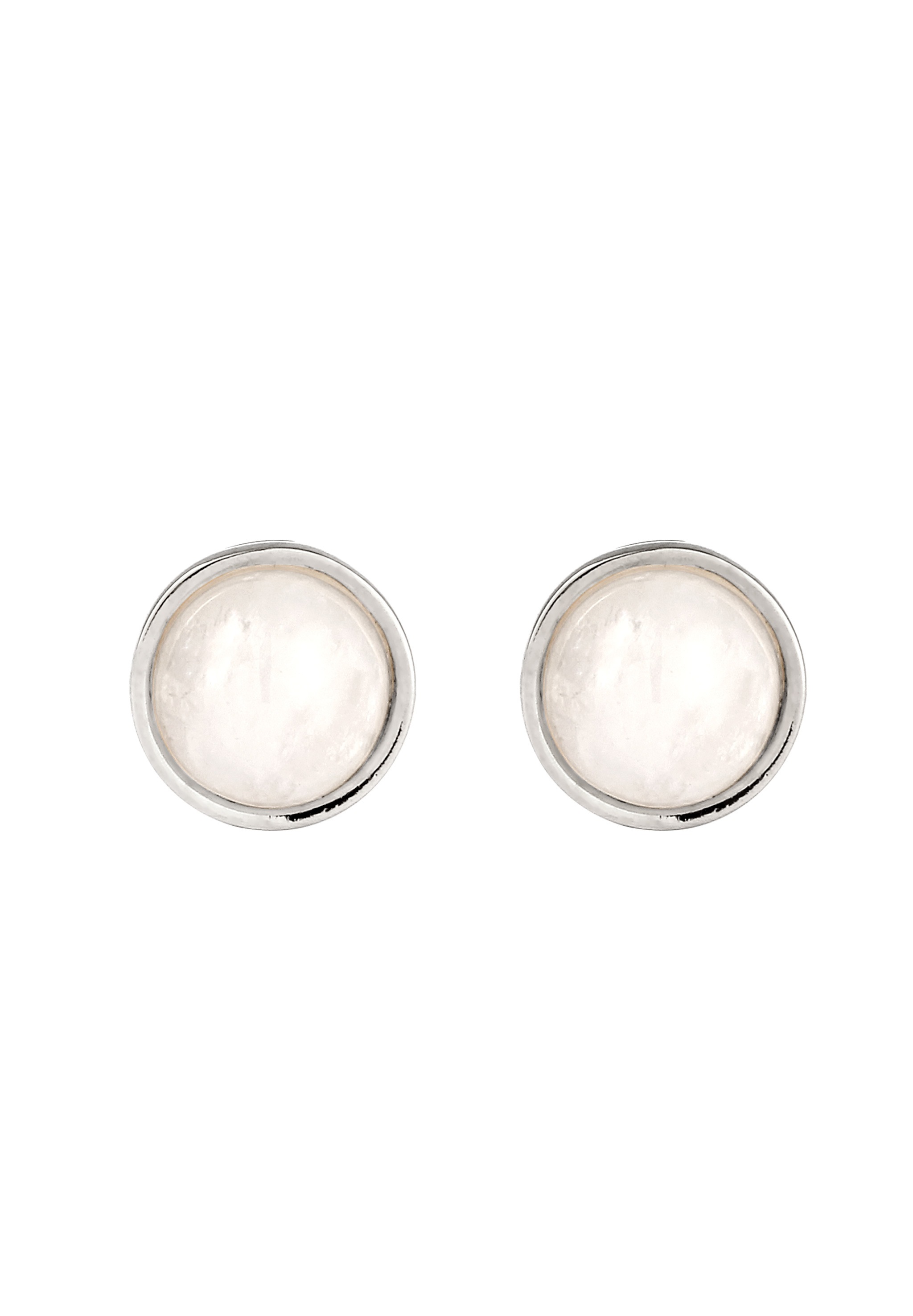 Elli Paar Ohrstecker »Ohrringe Ohrstecker Mondstein Weiß 925 Sterling Silber vergoldet«