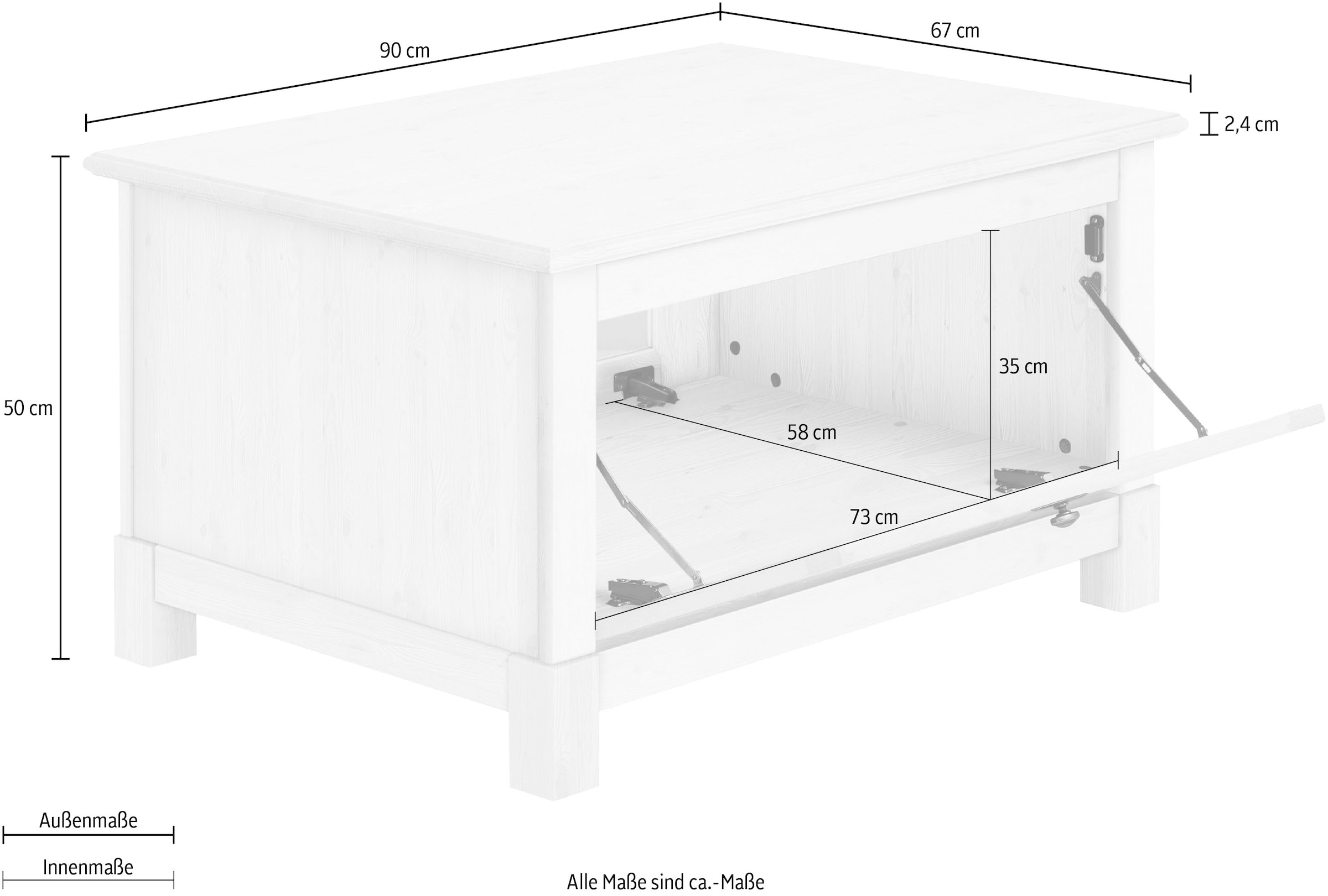 Home affaire Couchtisch »Rauna«, Breite 90 cm.