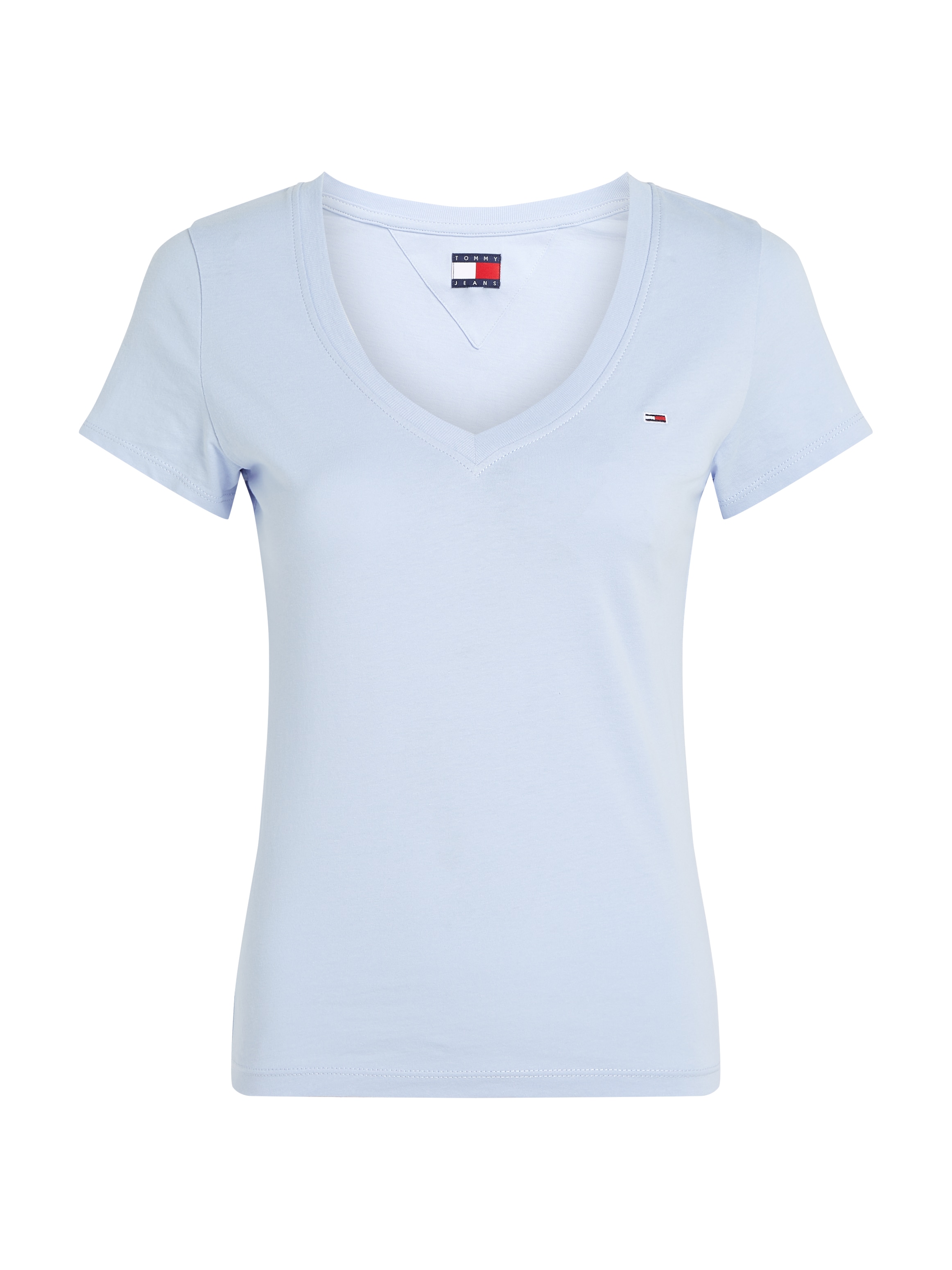 Tommy Jeans T-Shirt »TJW SLIM V-NECK TEE«, mit Logo-Stickerei