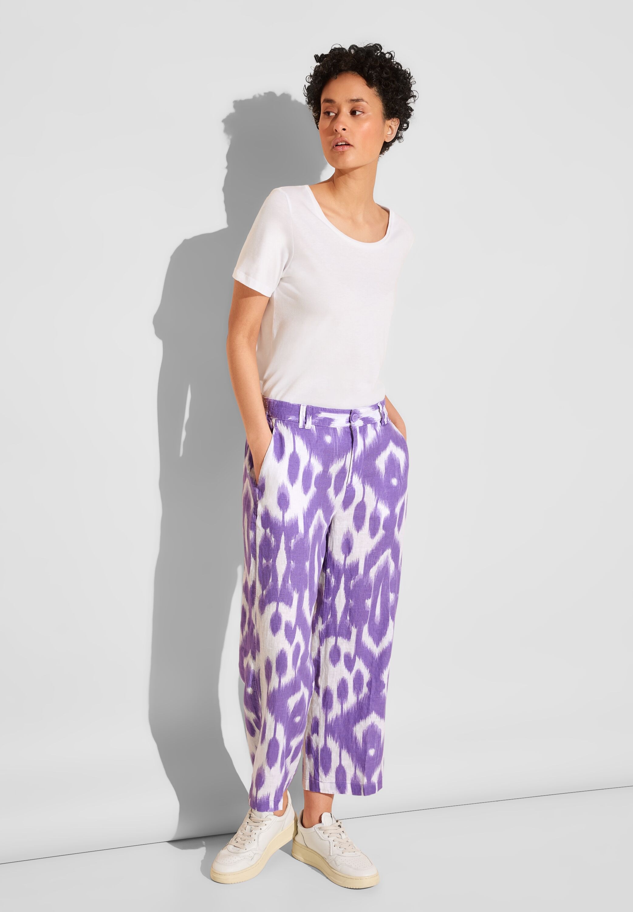 STREET ONE Leinenhose, mit Ikat Muster