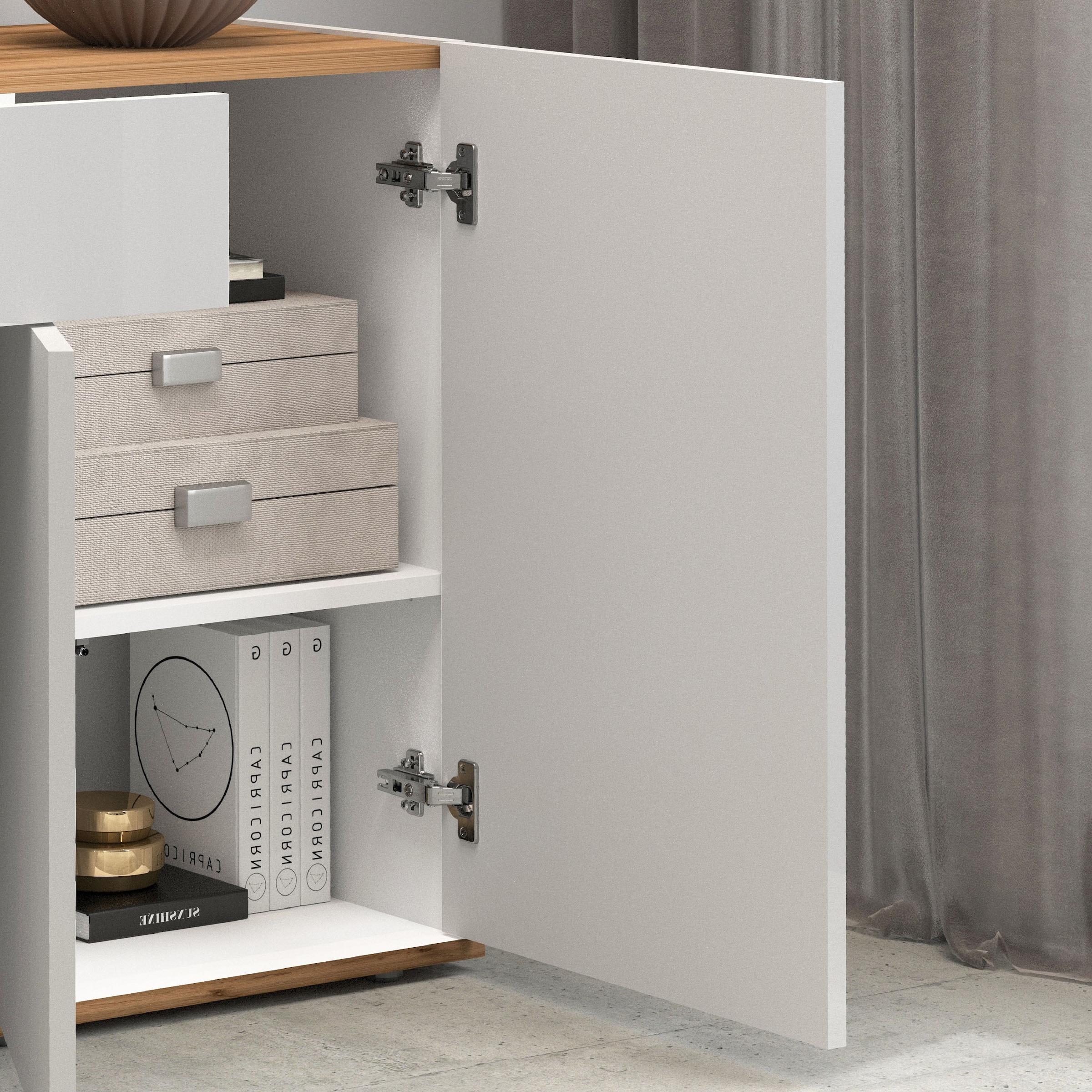 INOSIGN Sideboard »Garda, Kommode, Schrank, Kredenz«, 3 Türen, 1 Schublade, grifflos Breite 120,1 cm