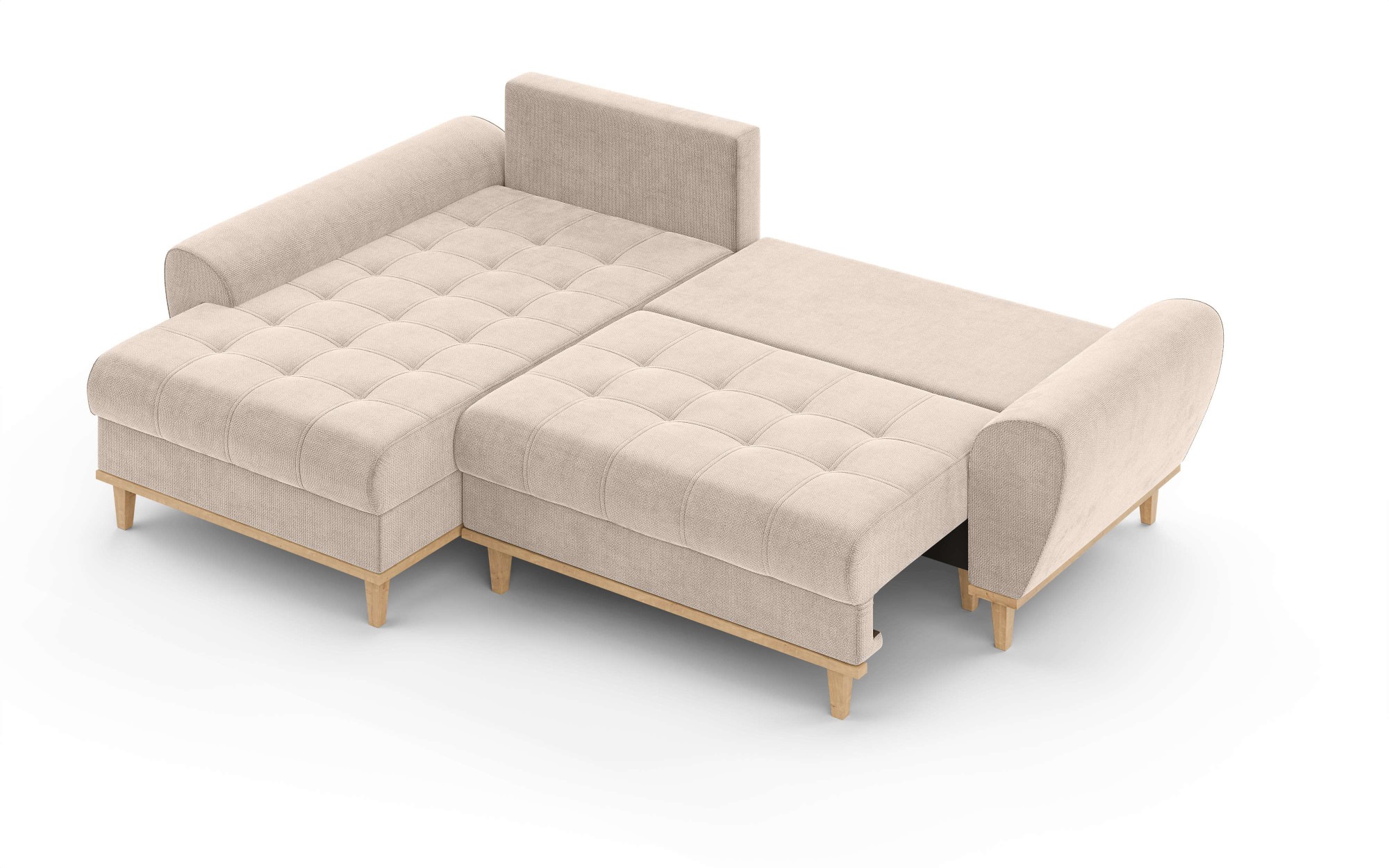 Home affaire Ecksofa »Ahrdorf mit Bettfunktion und Bettkasten, Maße: B/H/T 268/86/175 cm«, L-Form mit 3 Rückenkissen und moderne gerundete Armlehnen