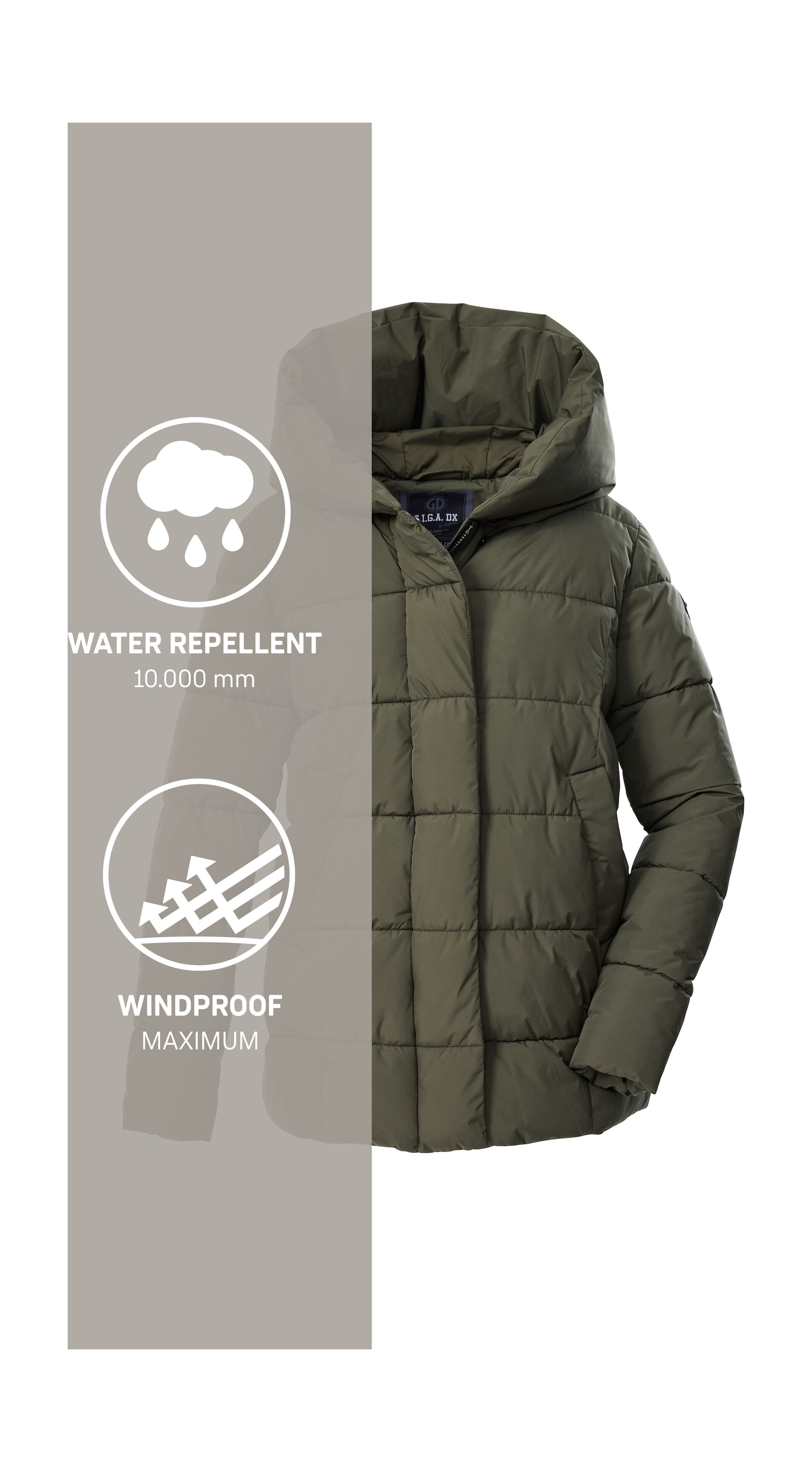 G.I.G.A. DX by killtec Steppjacke »GW 57 WMN QLTD JCKT« Wind- und wasserabweisende Steppjacke mit großer Kapuze