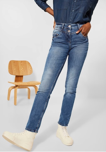 Cecil Slim-fit-Jeans, Modische, mittelblaue Waschung kaufen