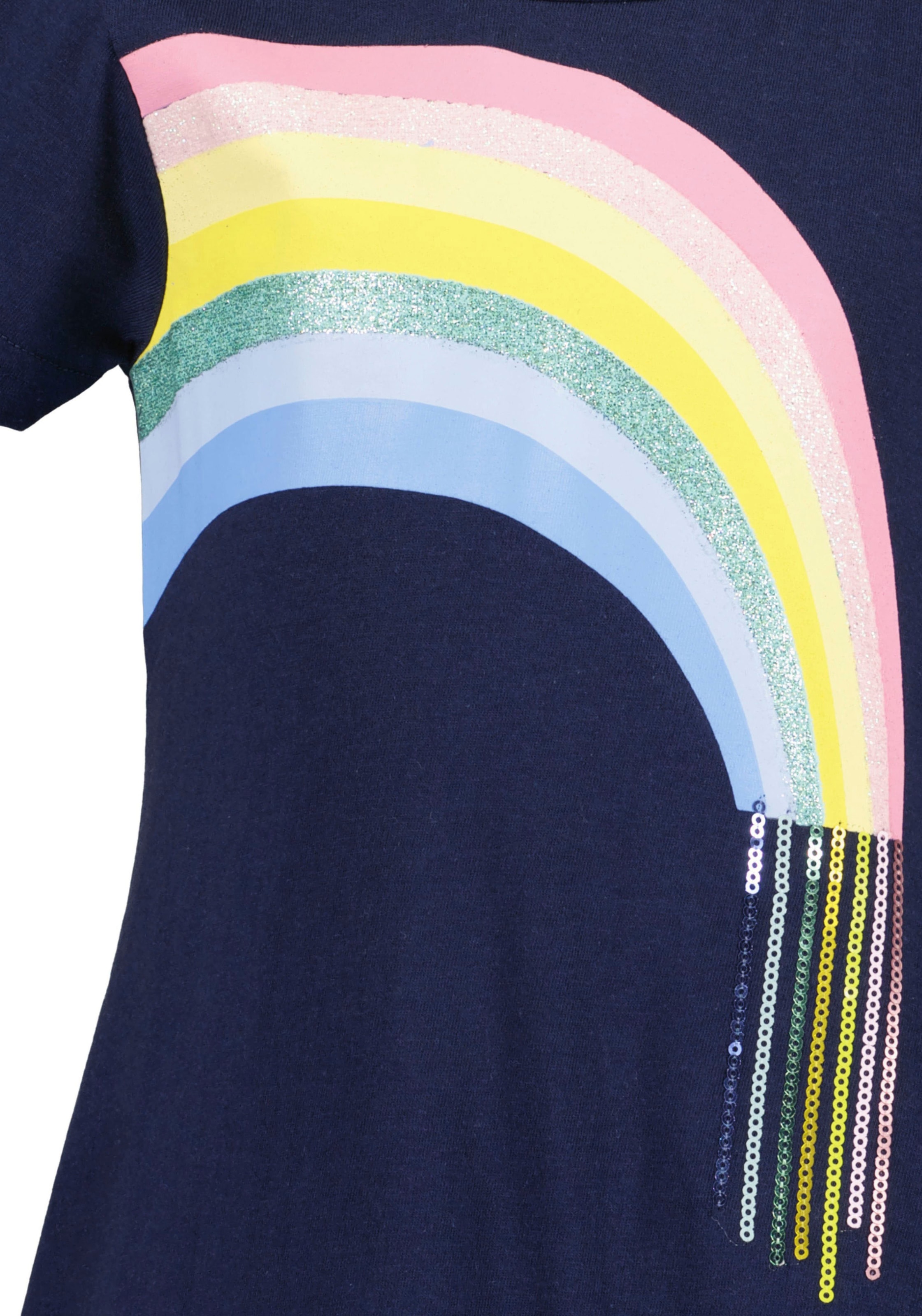 Blue Seven Jerseykleid 1 tlg. tlg. mit großem Frontmotiv  mit Pailletten