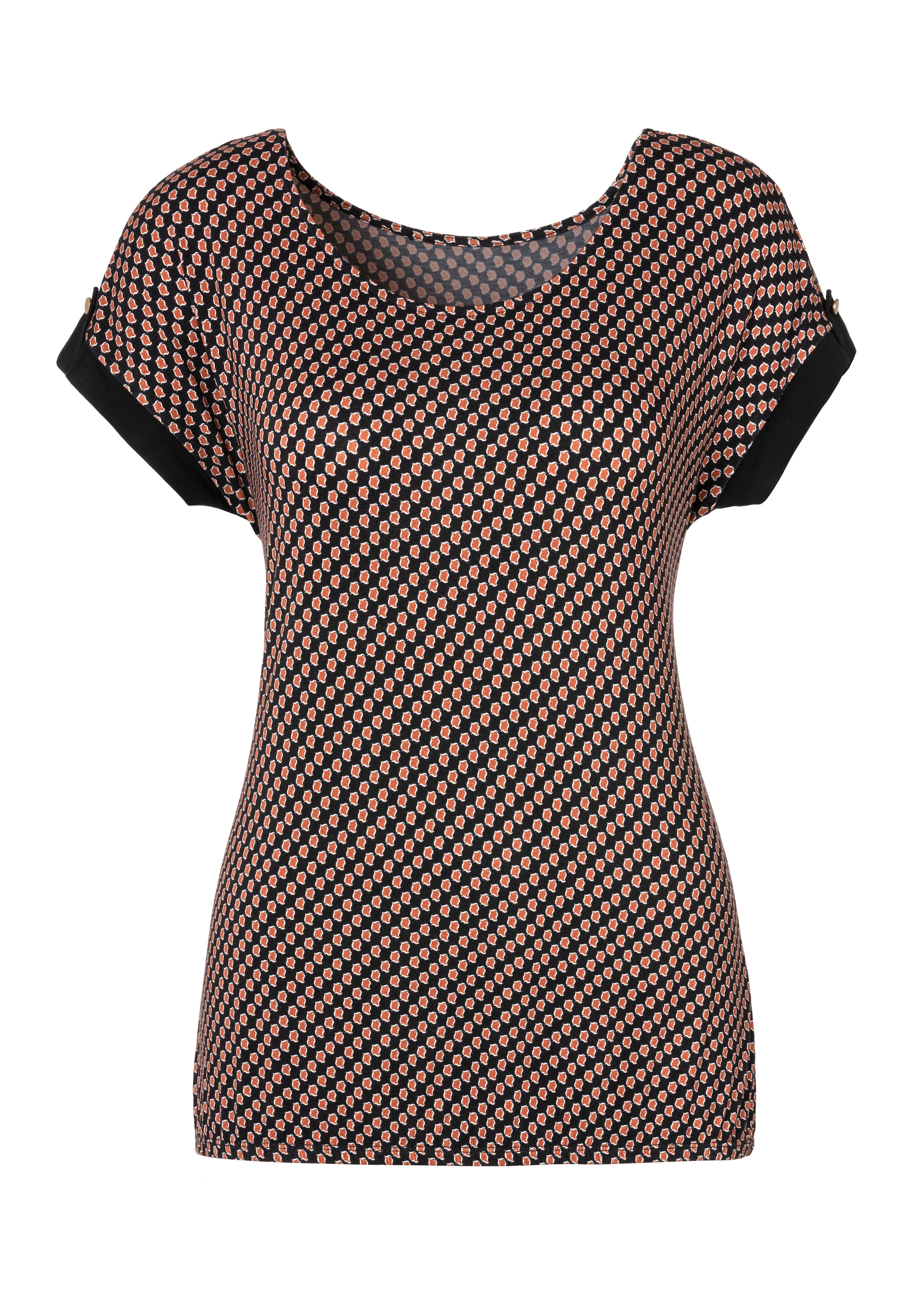 Vivance Kurzarmshirt »mit dekorativem Ärmelsaum«, (2er-Pack), aus weichem Viskose-Stretch