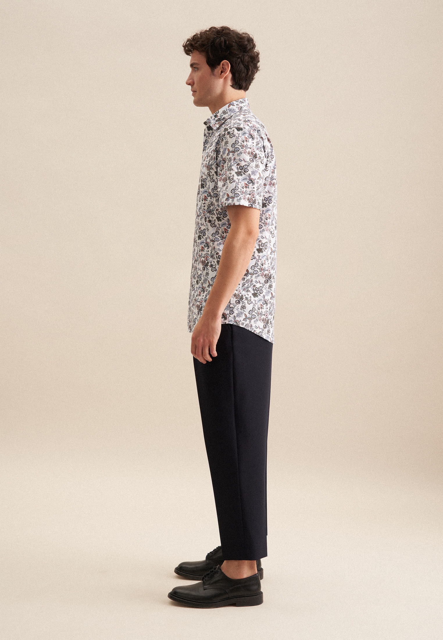 seidensticker Businesshemd »Regular«, Regular Kurzarm Button-Down-Kragen Druck