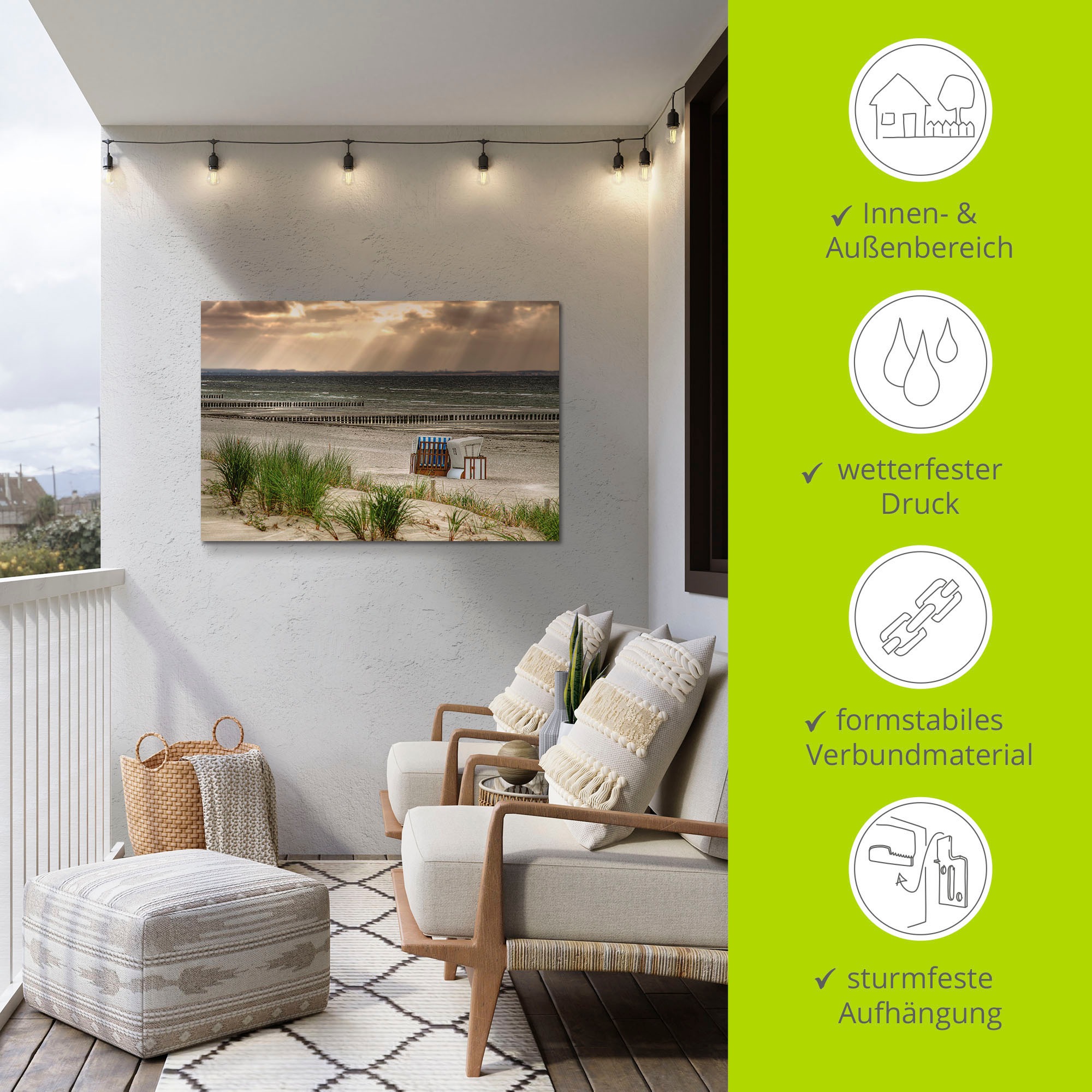 Artland Wandbild »Schwarzer Busch Strand auf Insel Poel« Strand 1 Stk. tlg. als Alubild, Leinwandbild in verschied. Größen