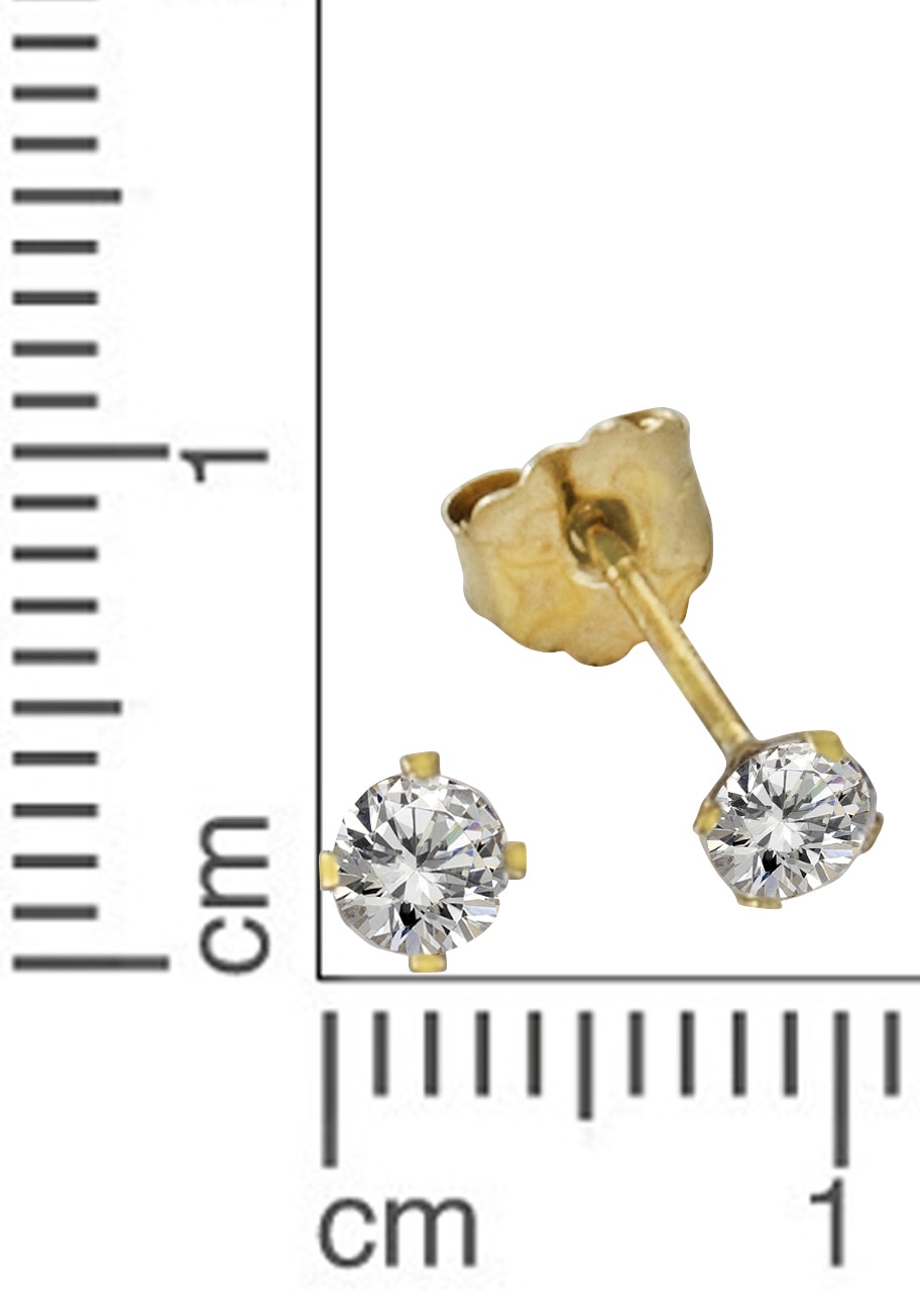 Firetti Paar Ohrstecker »Schmuck Geschenk Gold 333 Ohrschmuck glänzender Klassiker« mit Zirkonia (synth.)