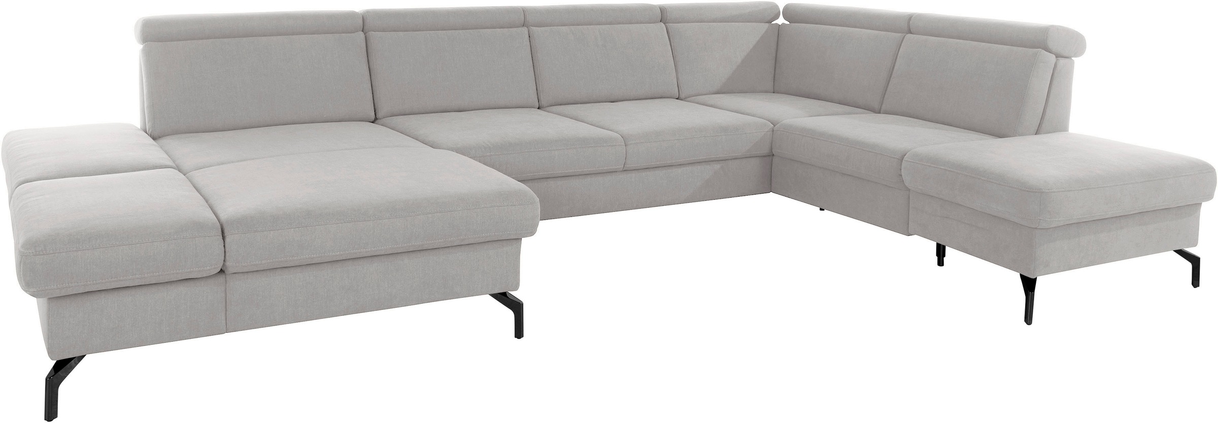 sit&more Wohnlandschaft »Brisbane U-Form«, Fußhöhe 15 cm, inklusive Sitztiefen-, Armteil- und Kopfteilverstellung